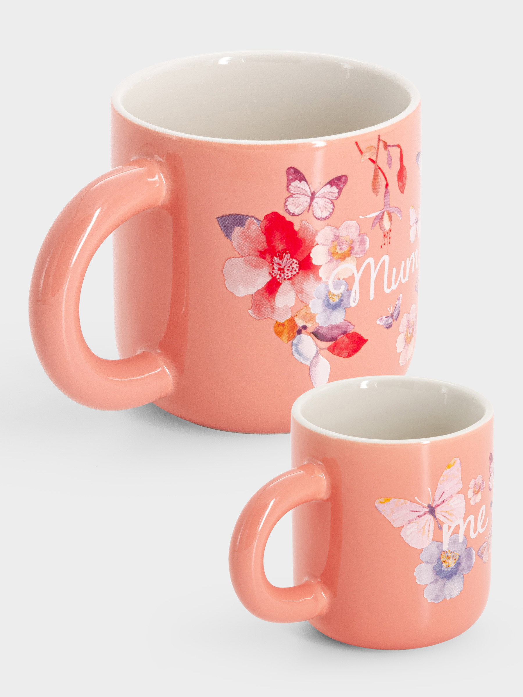Кружка, 380 мл/120 мл, 2 шт, фарфор P, светло-оранжевая, Цветы, Camilla