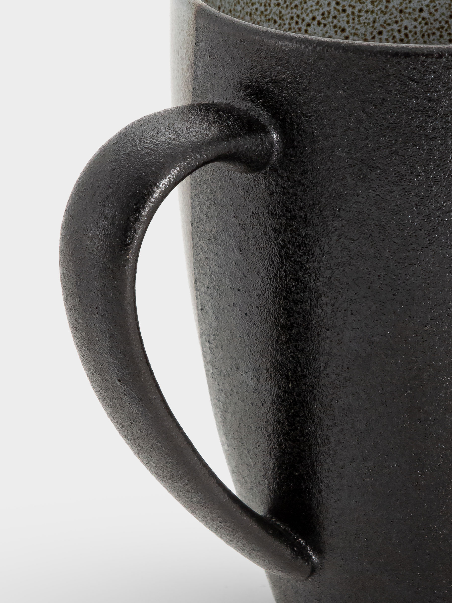 Кружка, 400 мл, фарфор P, черно-серая, в крапинку, Umi