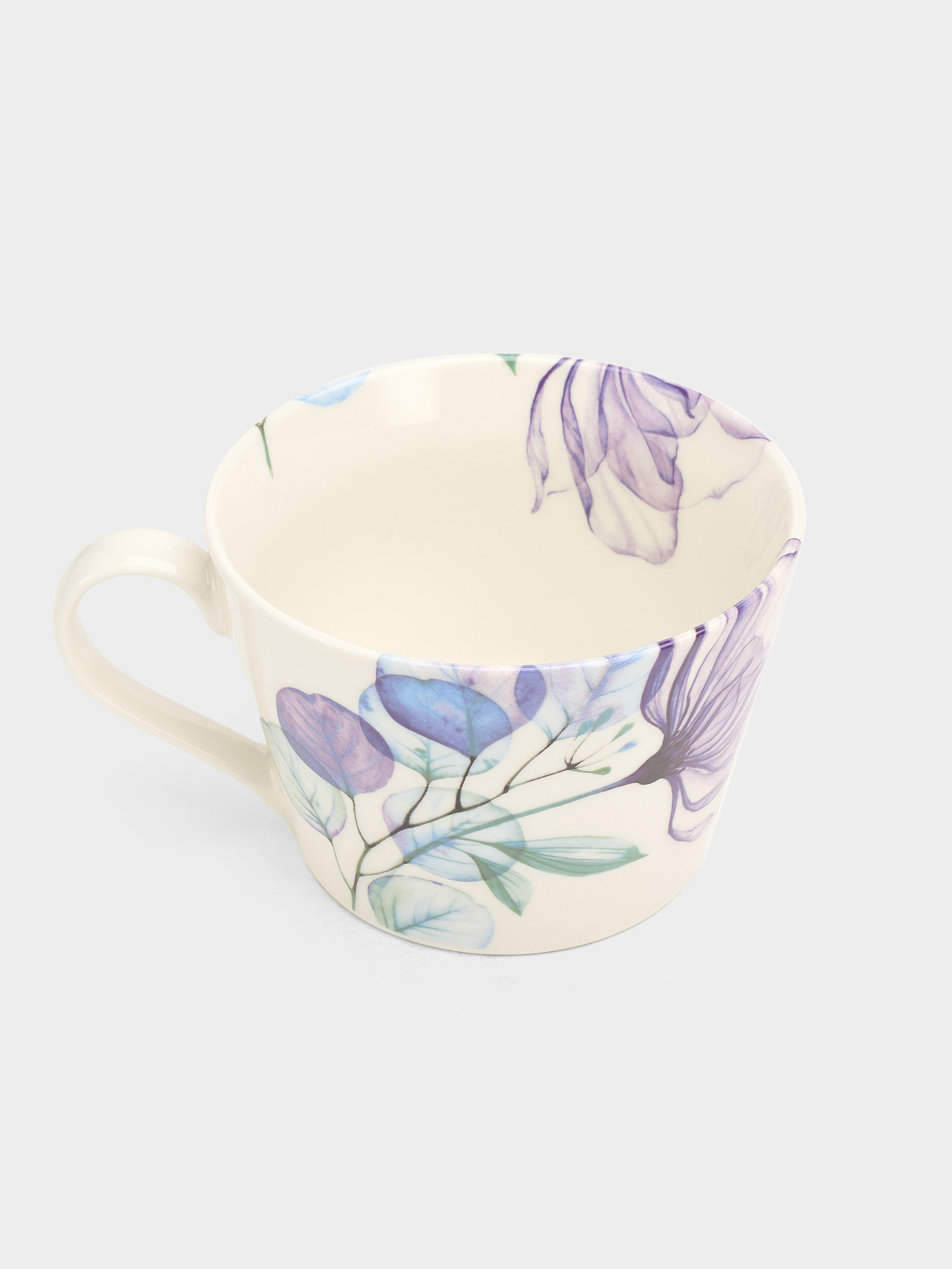 Кружка, 480 мл, фарфор N, белая, Азалия фиолетовая, Magic flowers