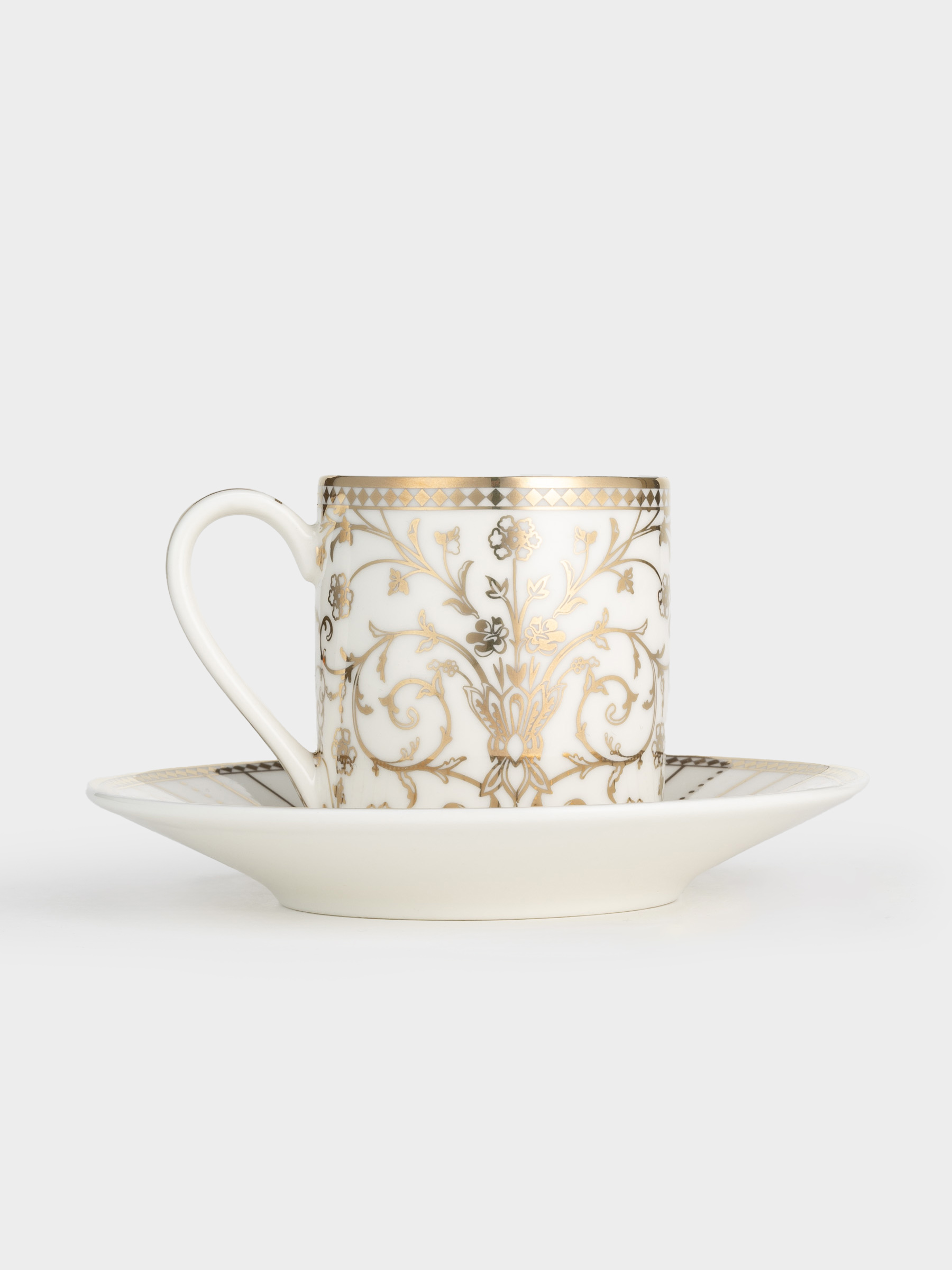 Пара кофейная, 2 перс, 4 пр, фарфор N, белая, с золотистым орнаментом, Golden