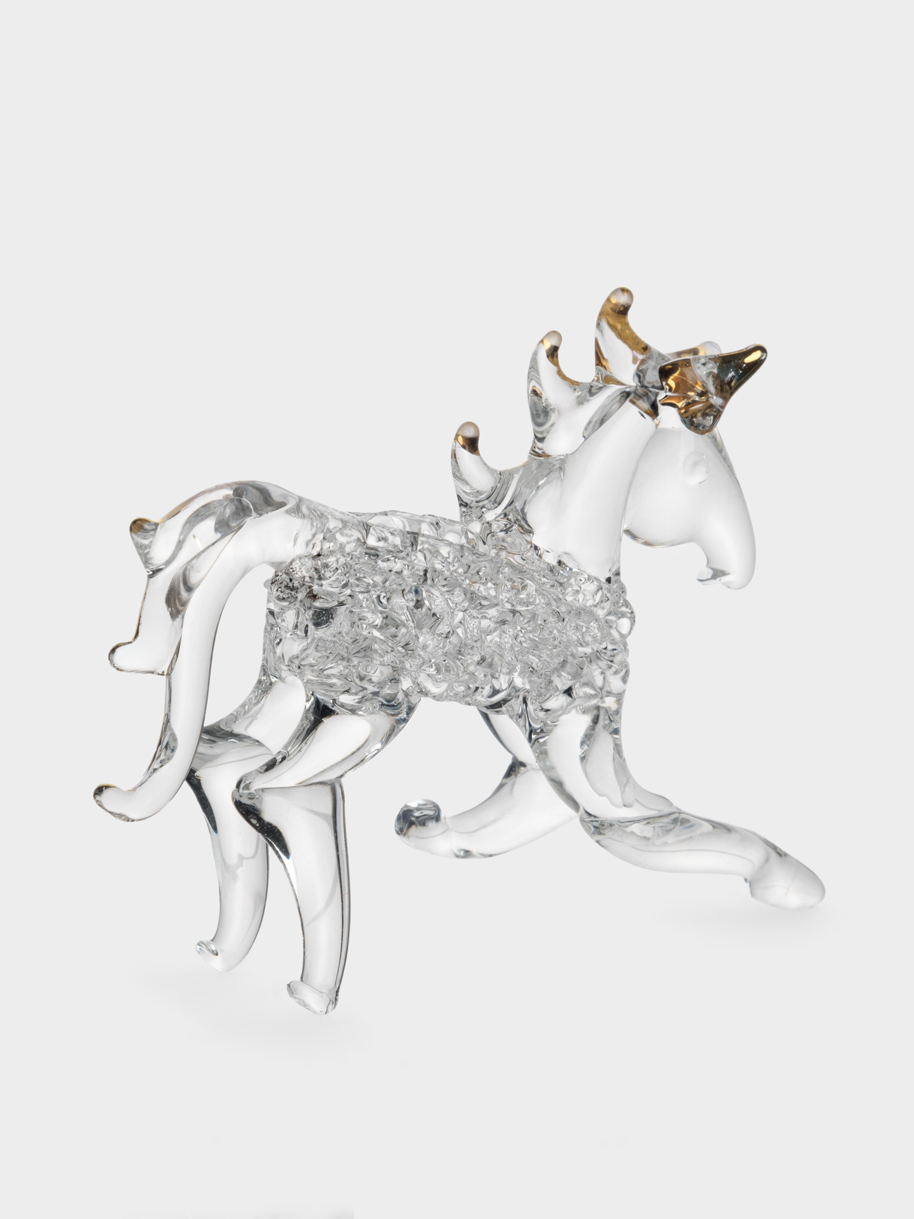 Статуэтка, 8х9 см, стекло, золотистая, Лошадка, Horse