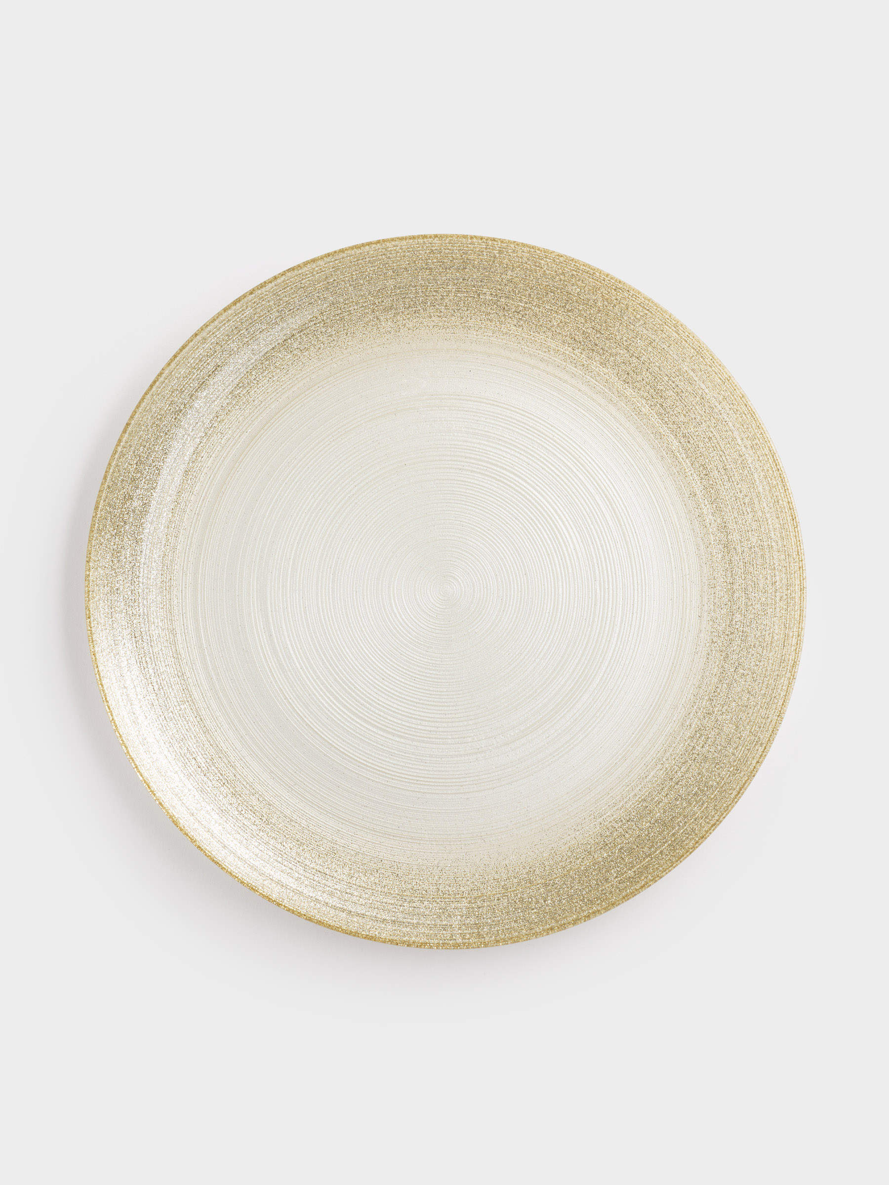 Тарелка обеденная, 28 см, стекло, молочная/шампань, Marbella