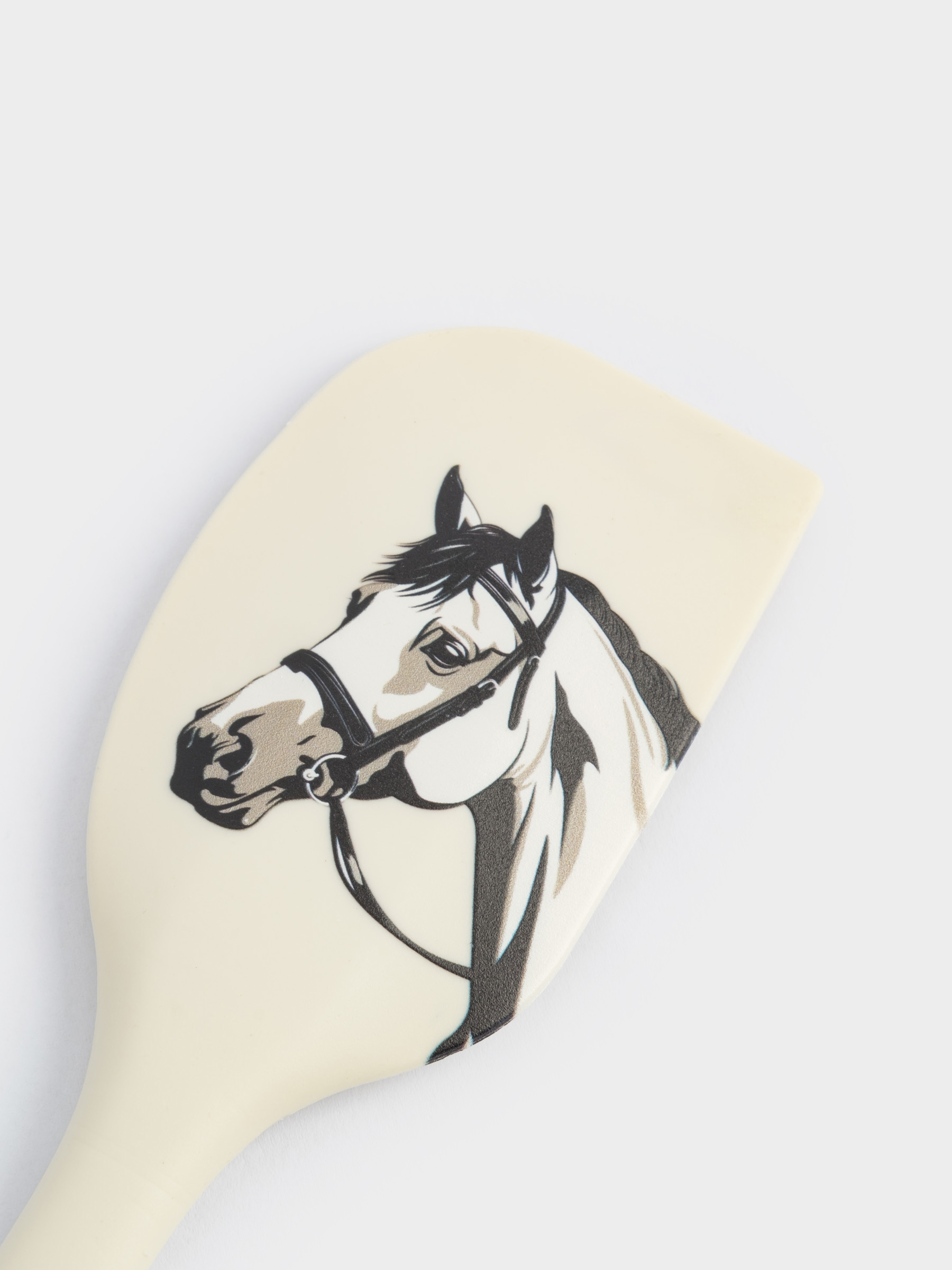 Лопатка-шпатель, 27 см, силикон, молочная, Конь, Horse