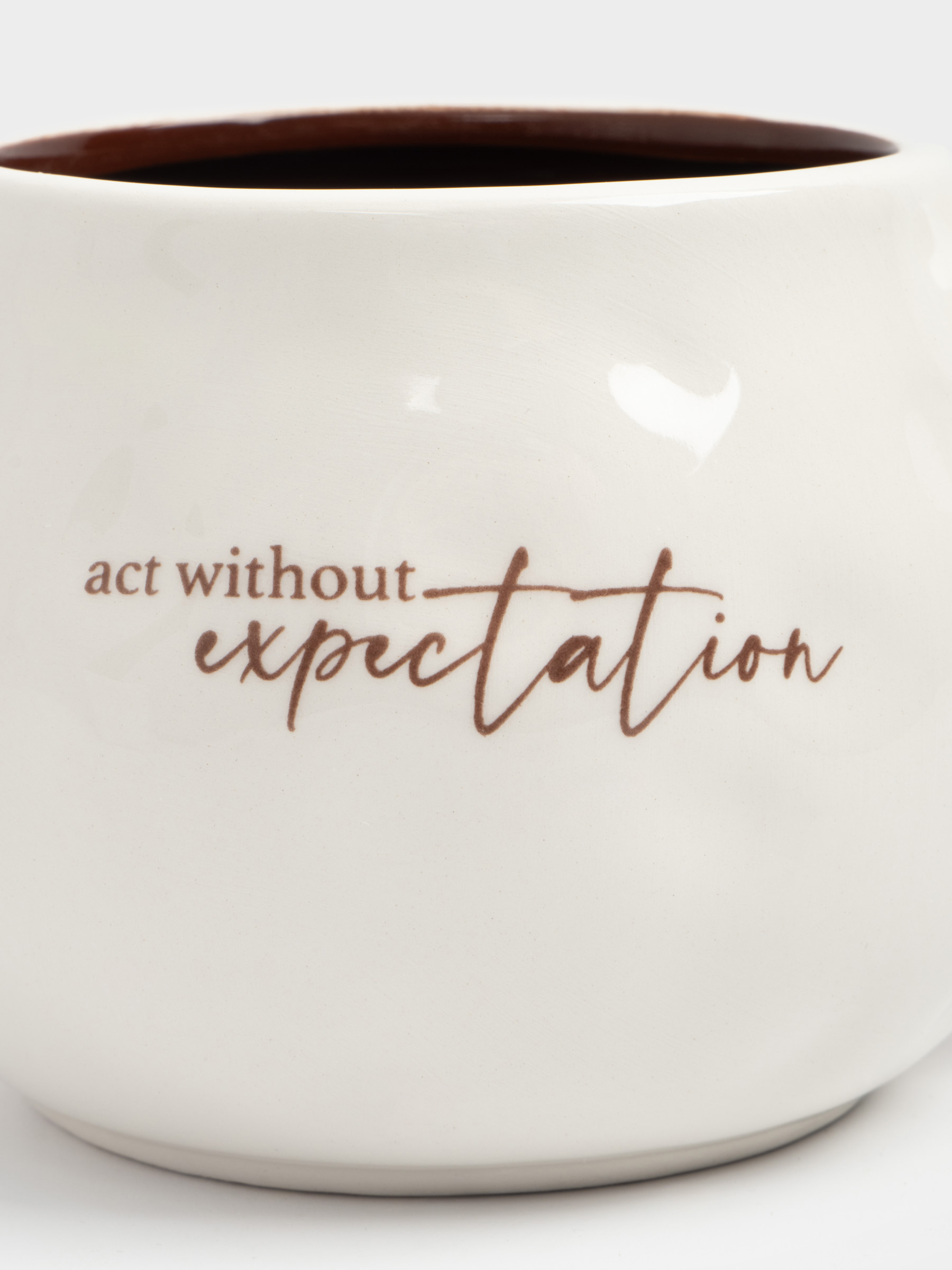 Кружка, 460 мл, керамика, бело-бордовая, Мятый эффект, Действуй, Message