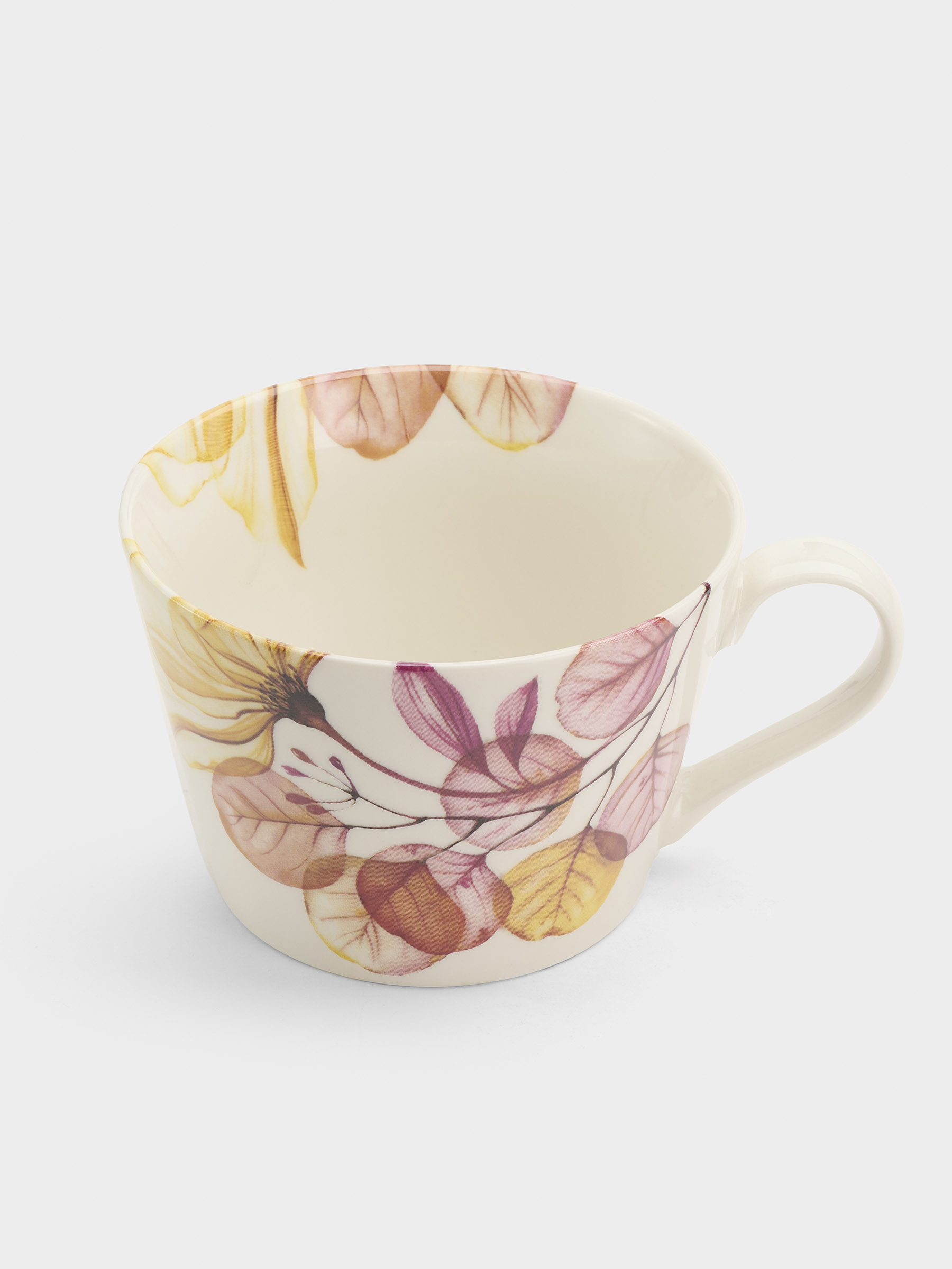 Кружка, 480 мл, фарфор N, белая, Азалия бежевая, Magic flowers