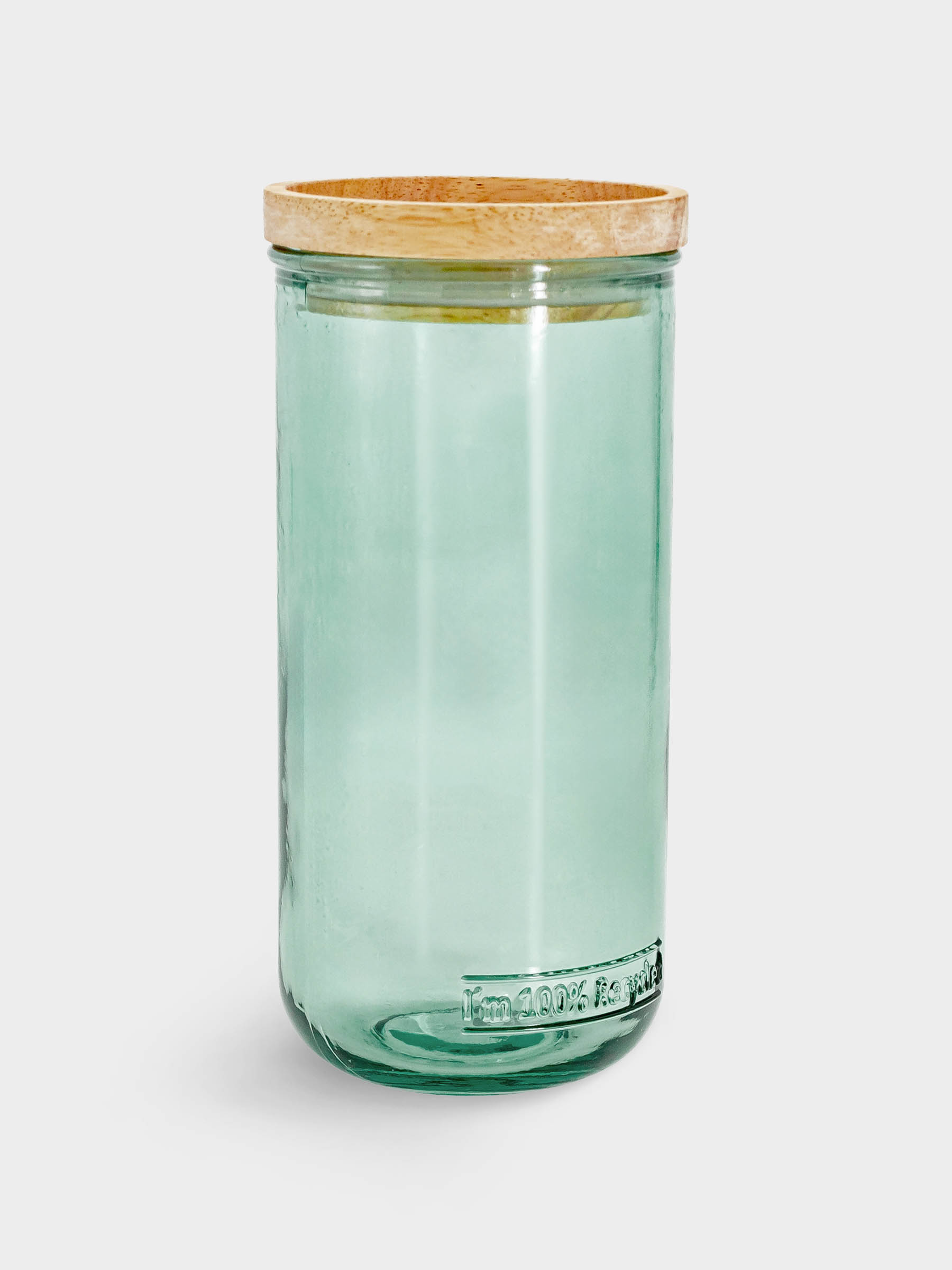 Банка для сыпучих продуктов, 820 мл, стекло/дерево, зеленая, Jars