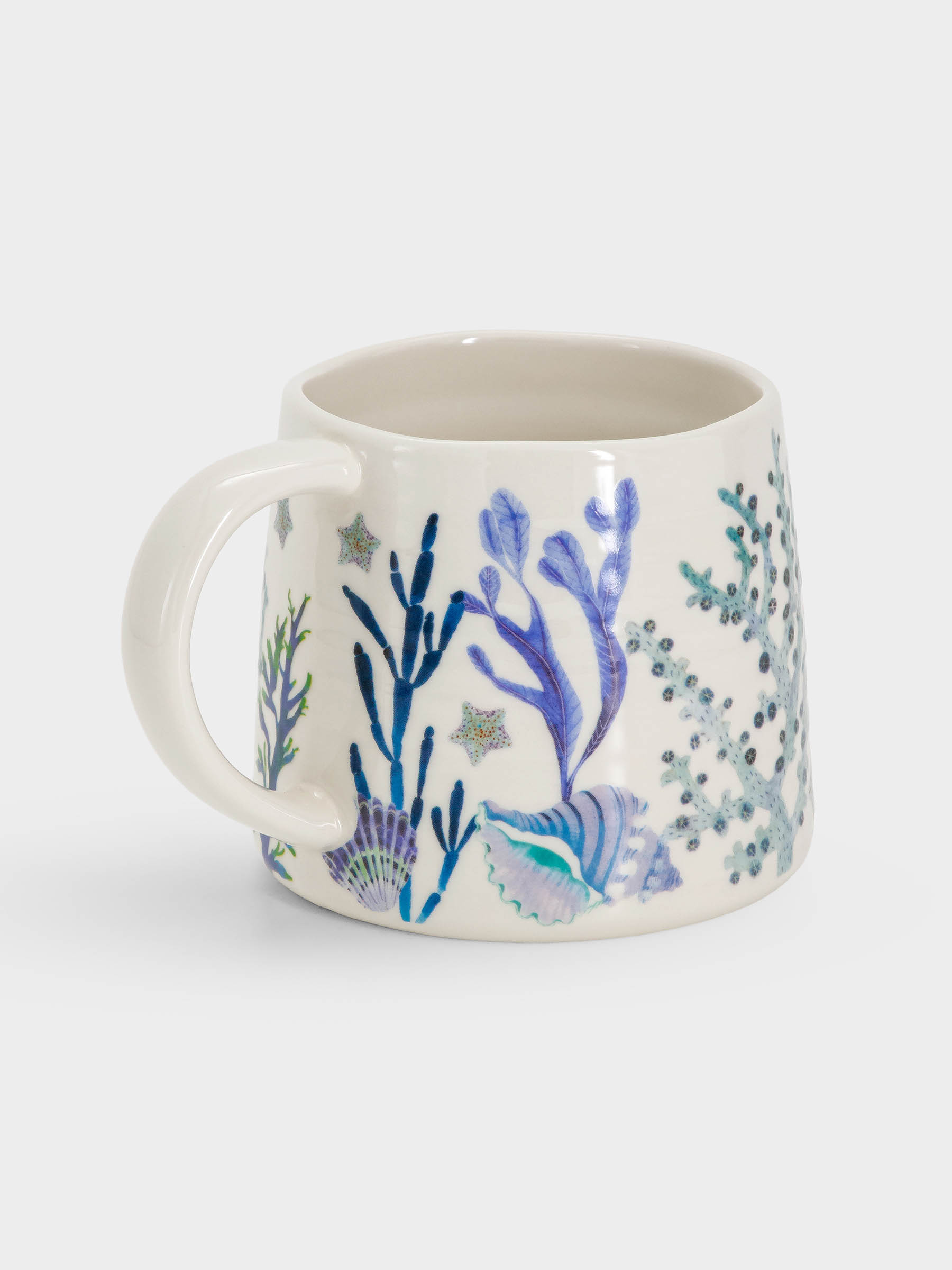Кружка, 380 мл, фарфор P, белая/синяя, Морская жизнь, Ocean Life