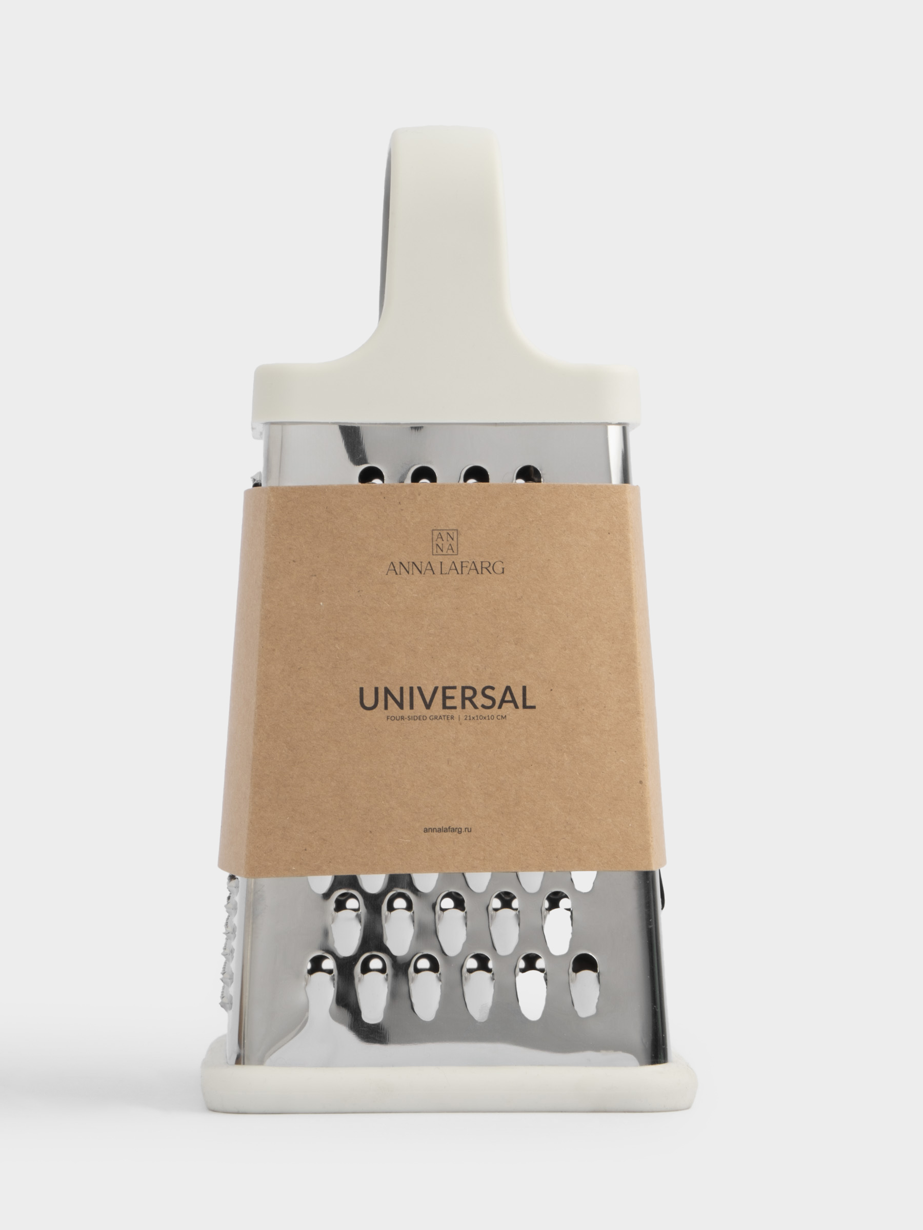 Терка, 21 см, четырехгранная, сталь/пластик, серо-бежевая, Universal