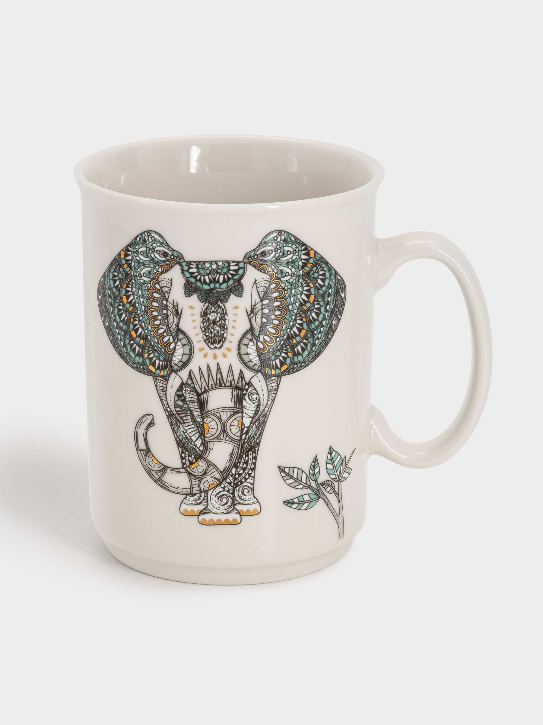 Кружка, 415 мл, фарфор N, белая, Слон, Wild