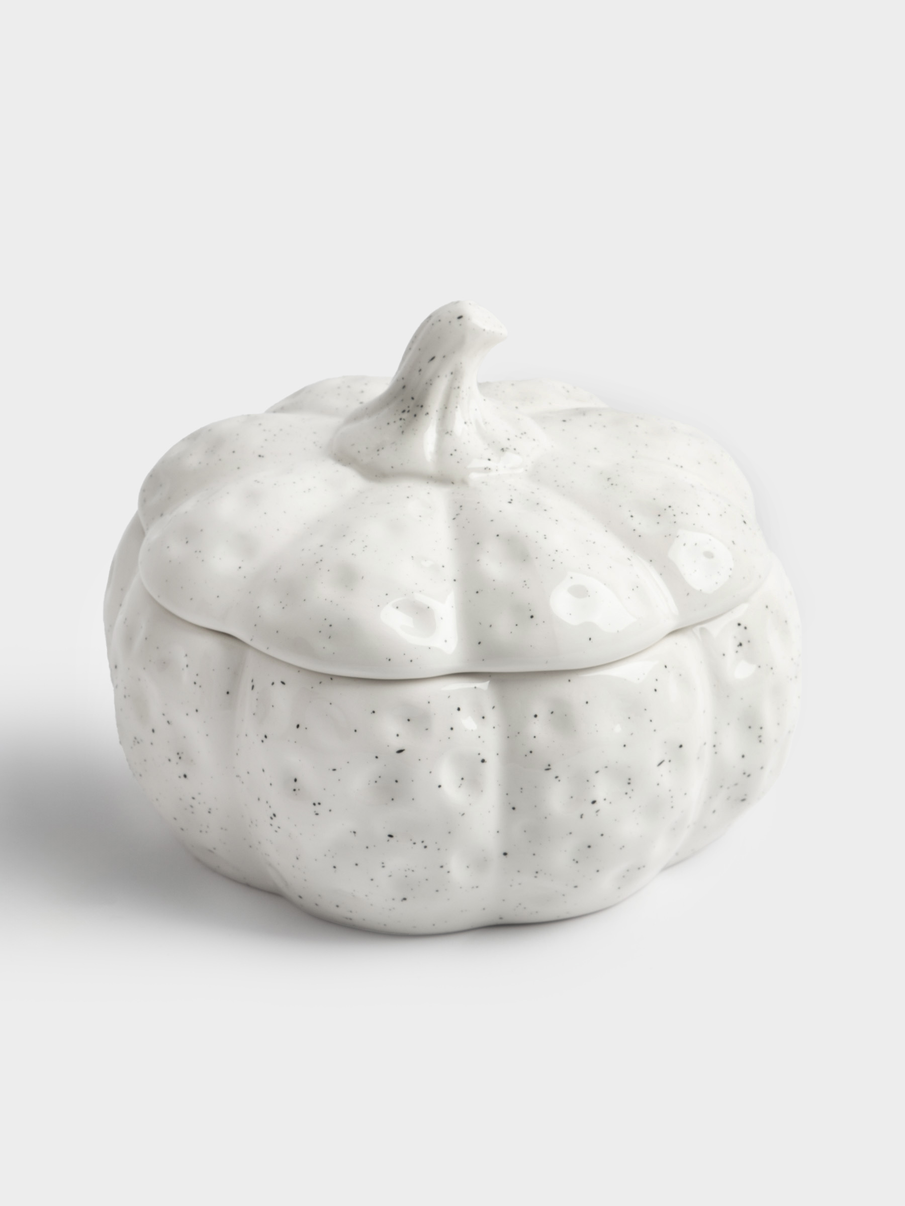 Емкость для хранения, 18х16 см, 1,3 л, керамика, белая, в крапинку, Тыква, Light pumpkin