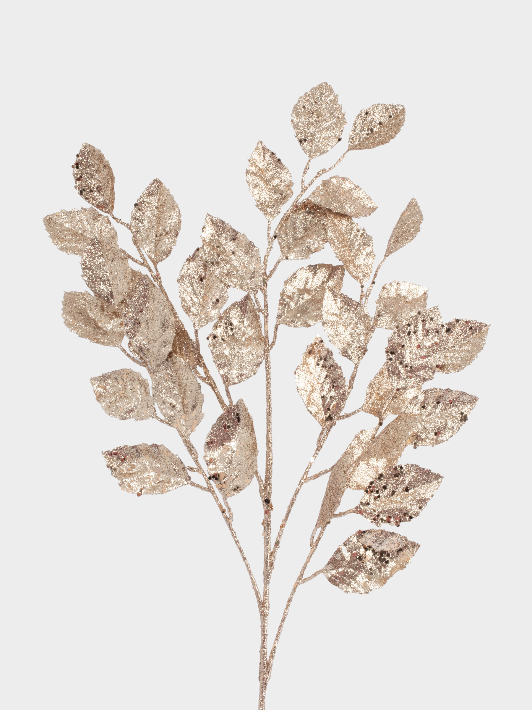 Ветка декоративная, 74 см, пластик/металл, золотистая, Листья, Interior gold