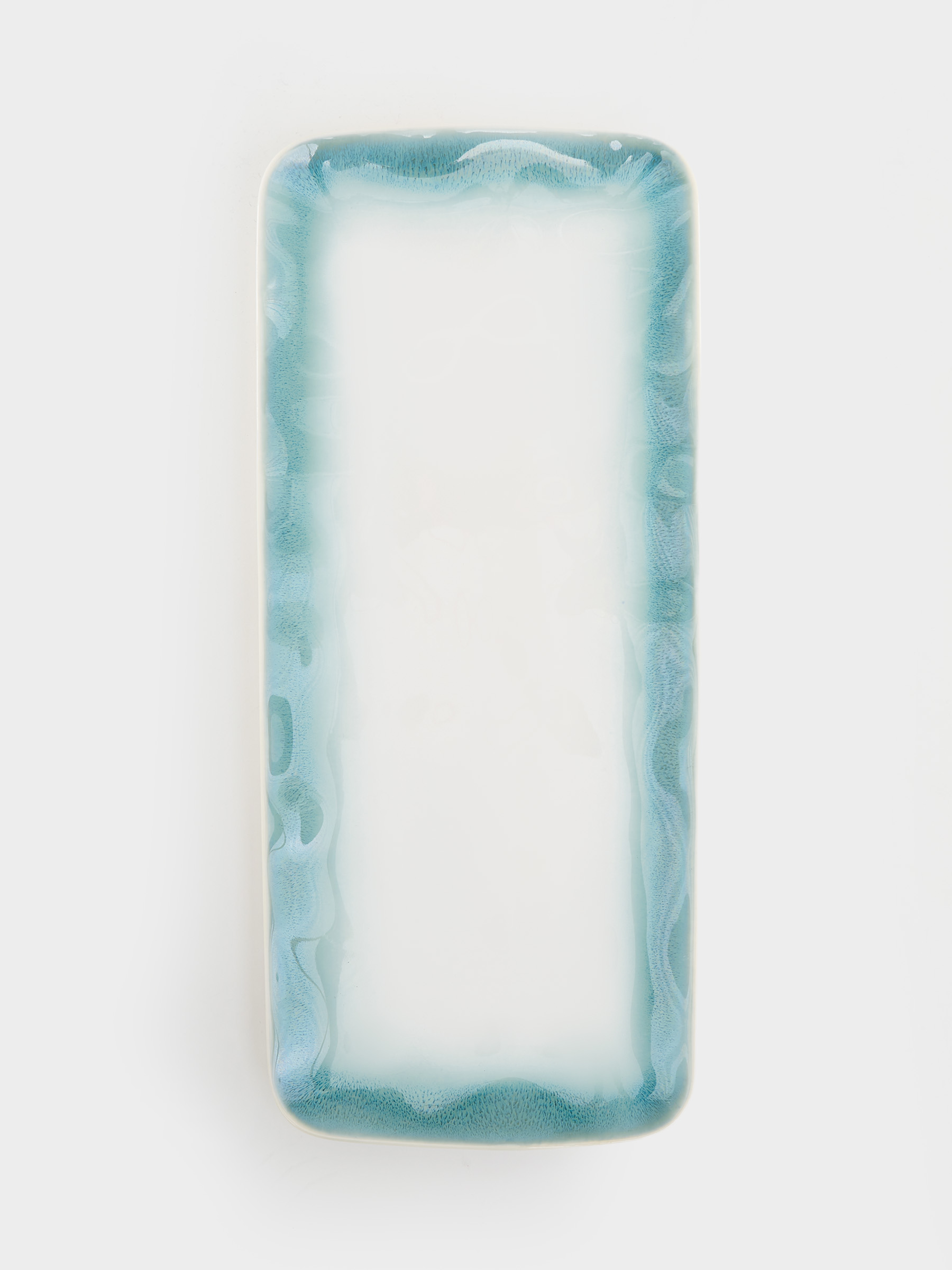 Блюдо, 36x16 см, прямоугольное, голубое, Nuances