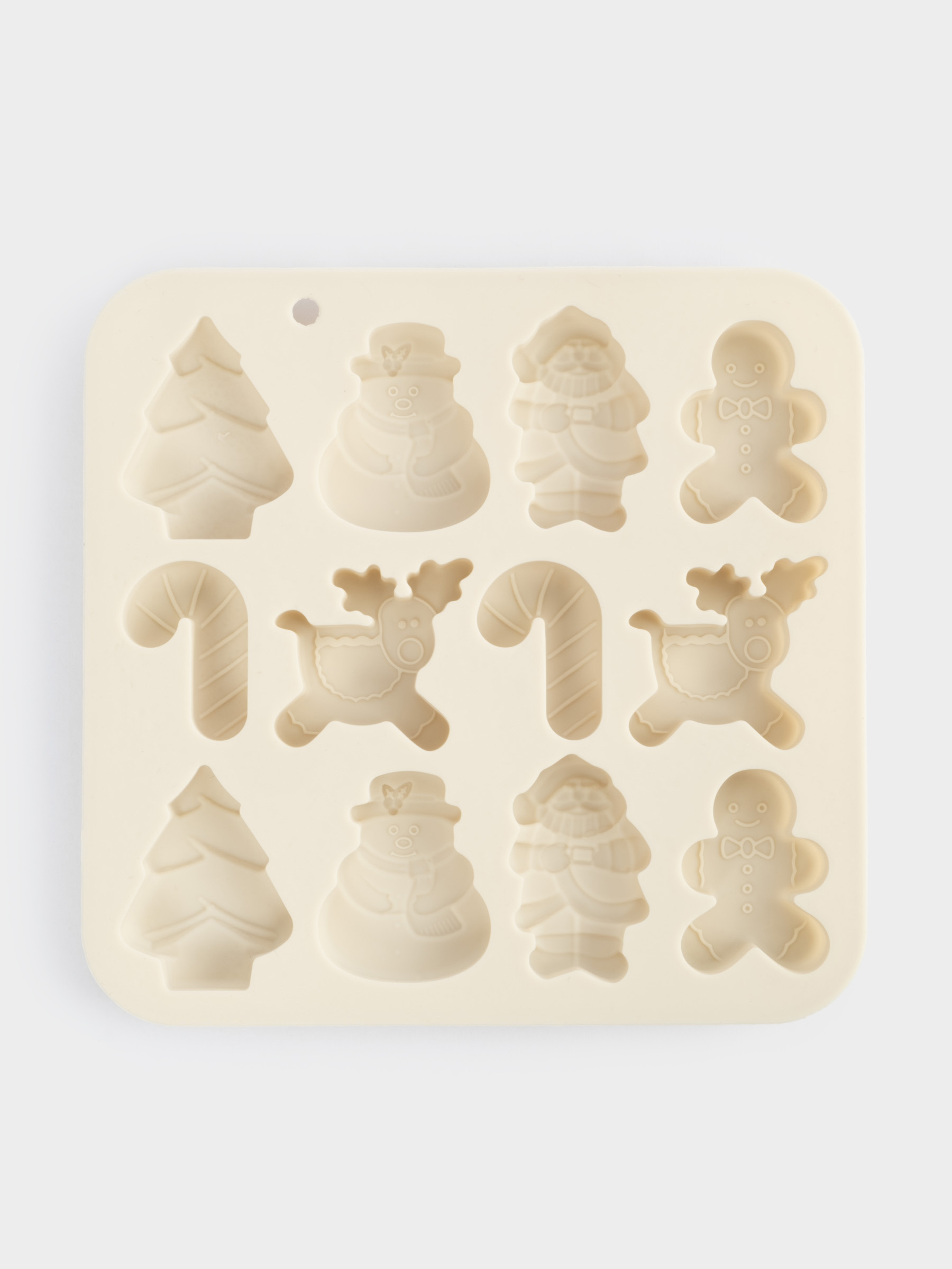 Форма для льда и шоколада, 16х16 см, 12 отд, силикон, молочная, Новый год, Muffin