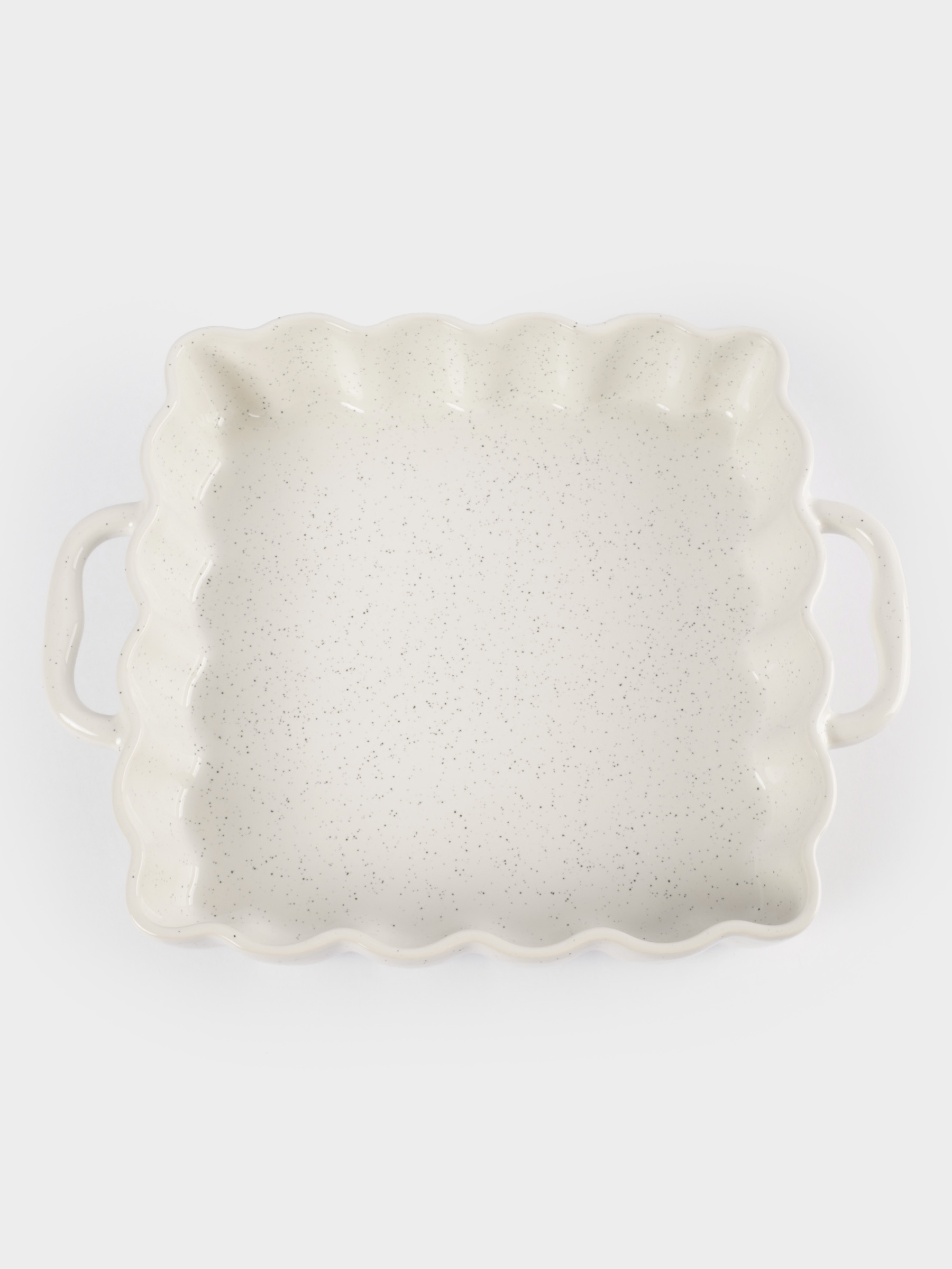 Форма для запекания, 26х26 см, керамика, квадратная, белая, в крапинку, Bagel