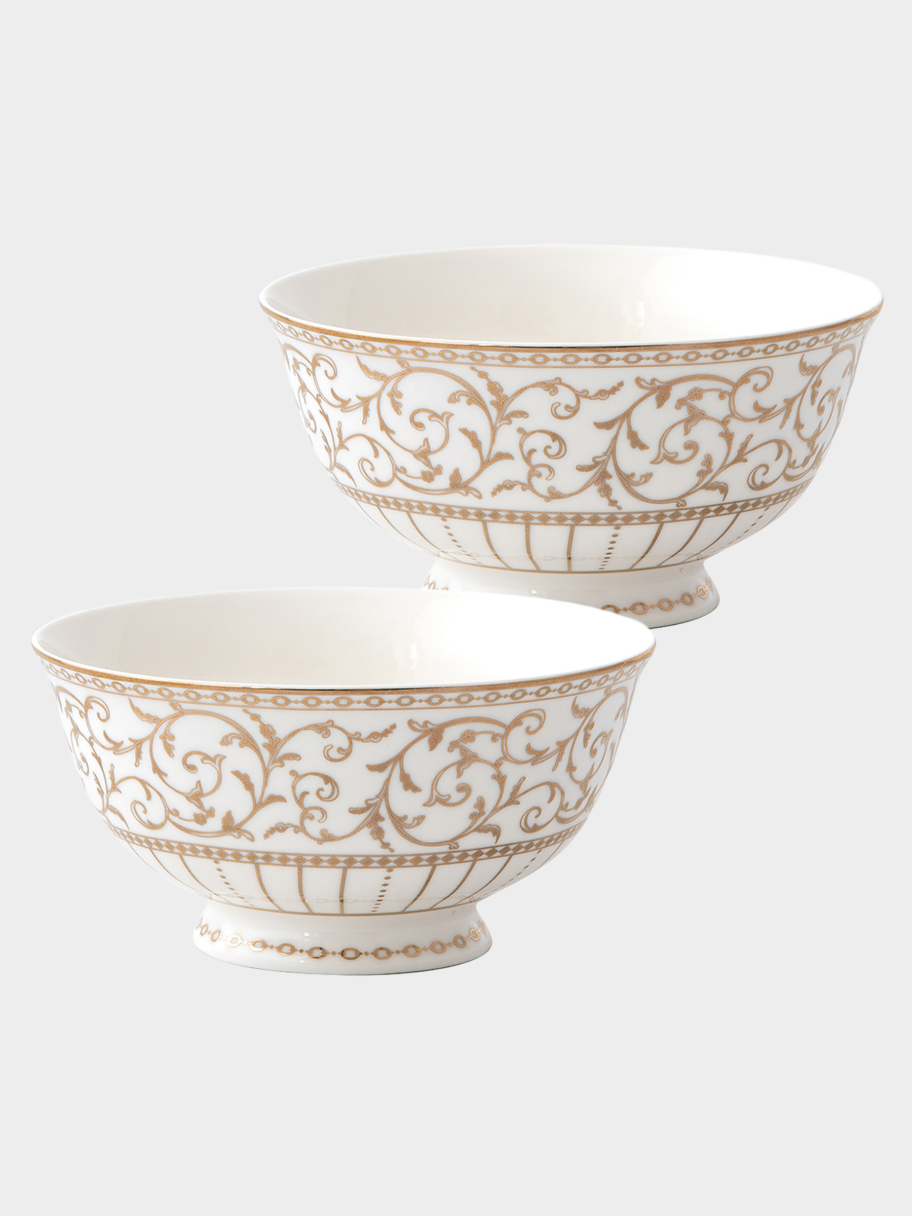 Пиала, 11х6 см, 2 шт, фарфор N, белая, с золотистым орнаментом, Golden