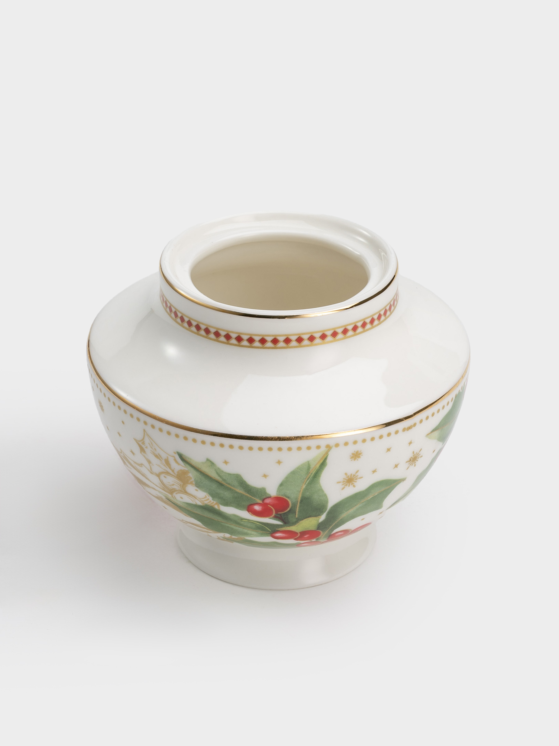 Сахарница, 0,25 л, Пуансеттия и ягоды