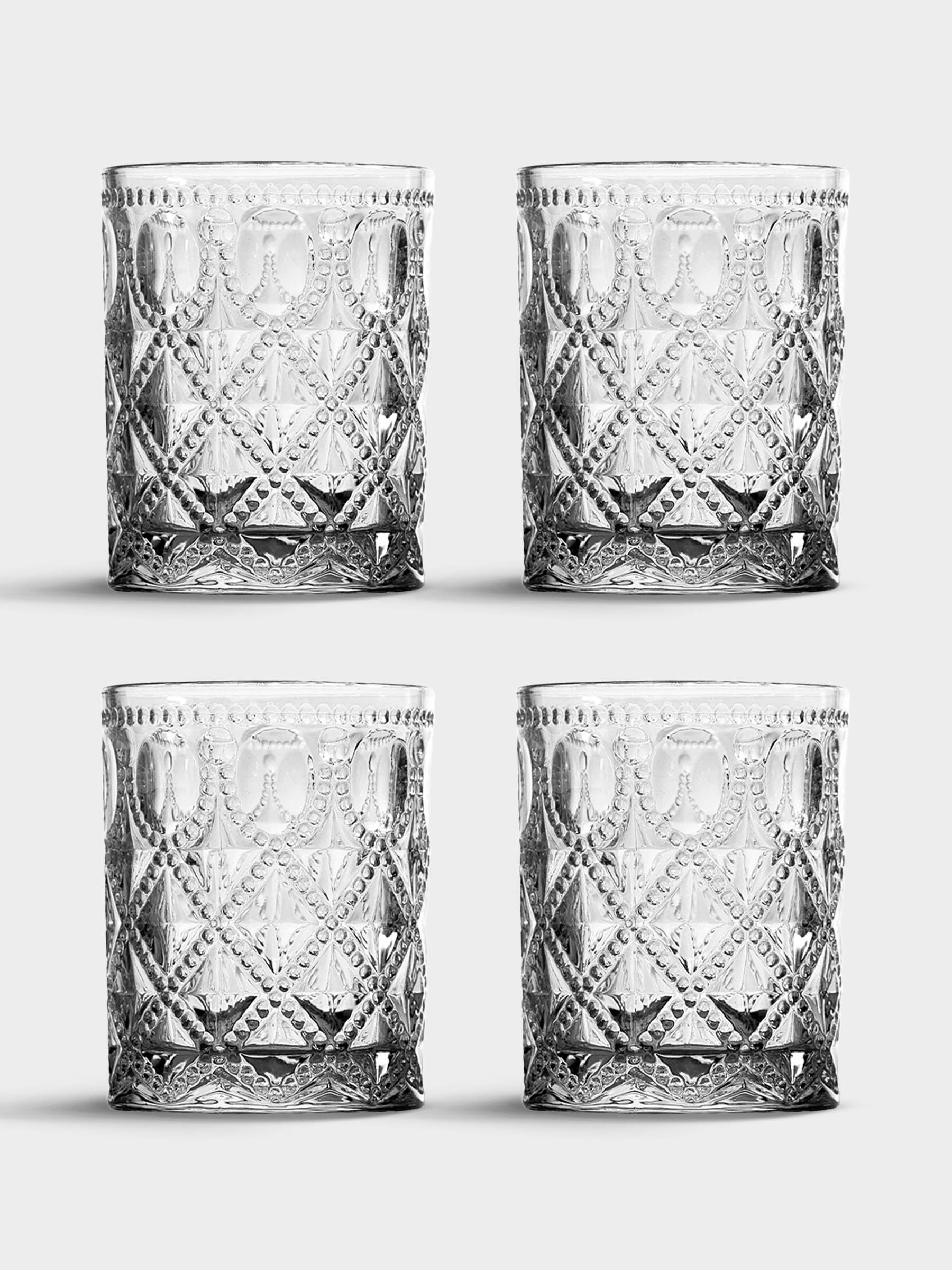 Набор стаканов для воды, 4 пр, 300 мл, стекло, прозрачные, Dubai