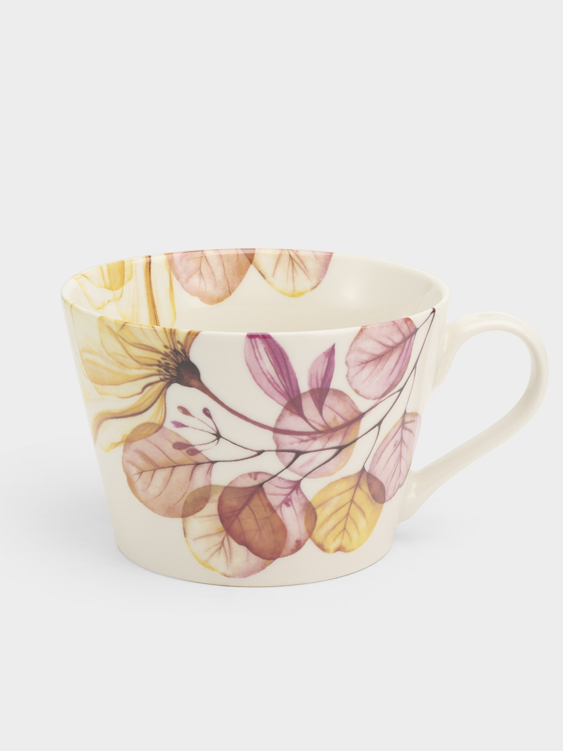 Кружка, 480 мл, фарфор N, белая, Азалия бежевая, Magic flowers