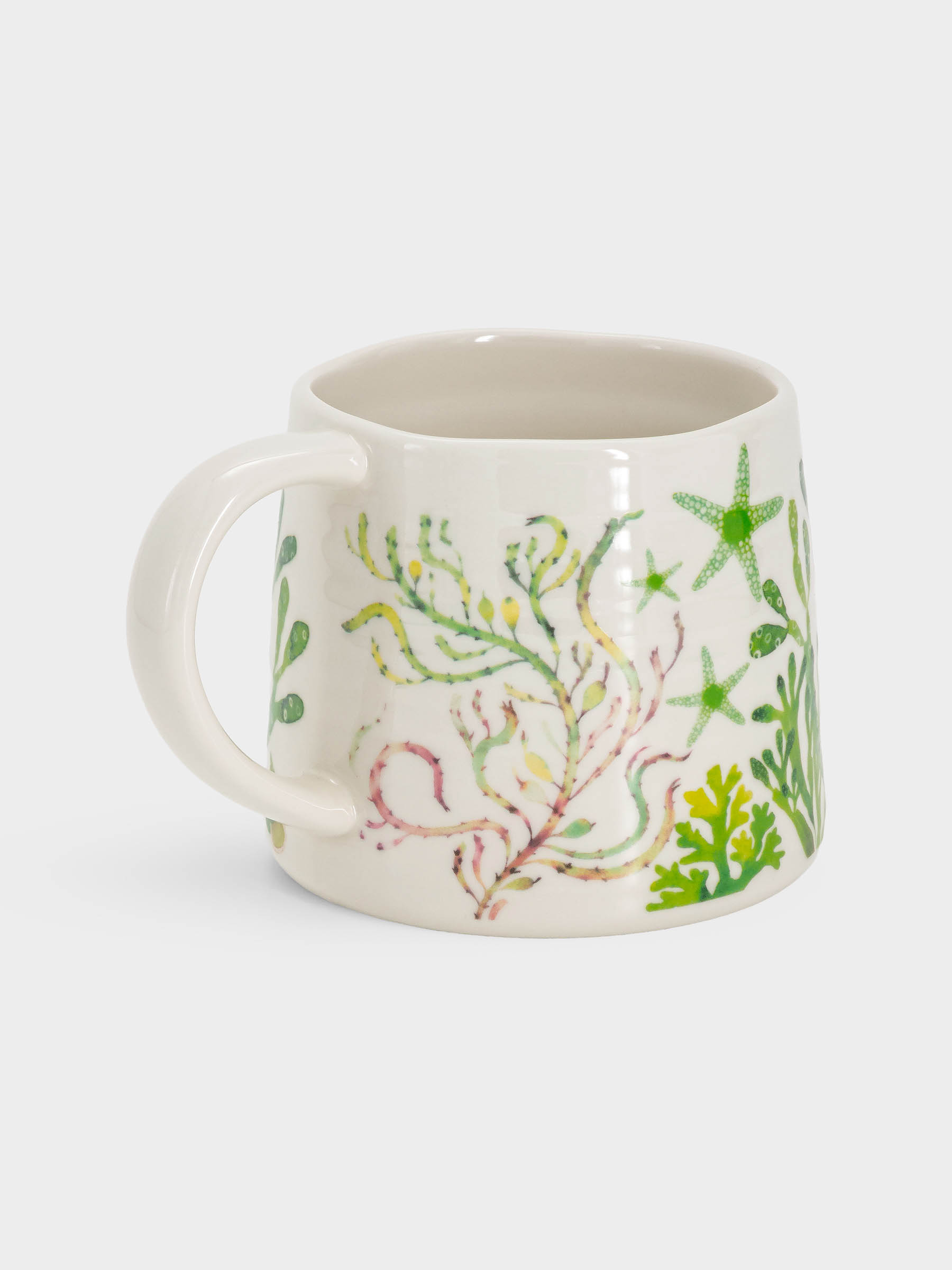 Кружка, 380 мл, фарфор P, белая/зелёная, Морская жизнь, Ocean Life