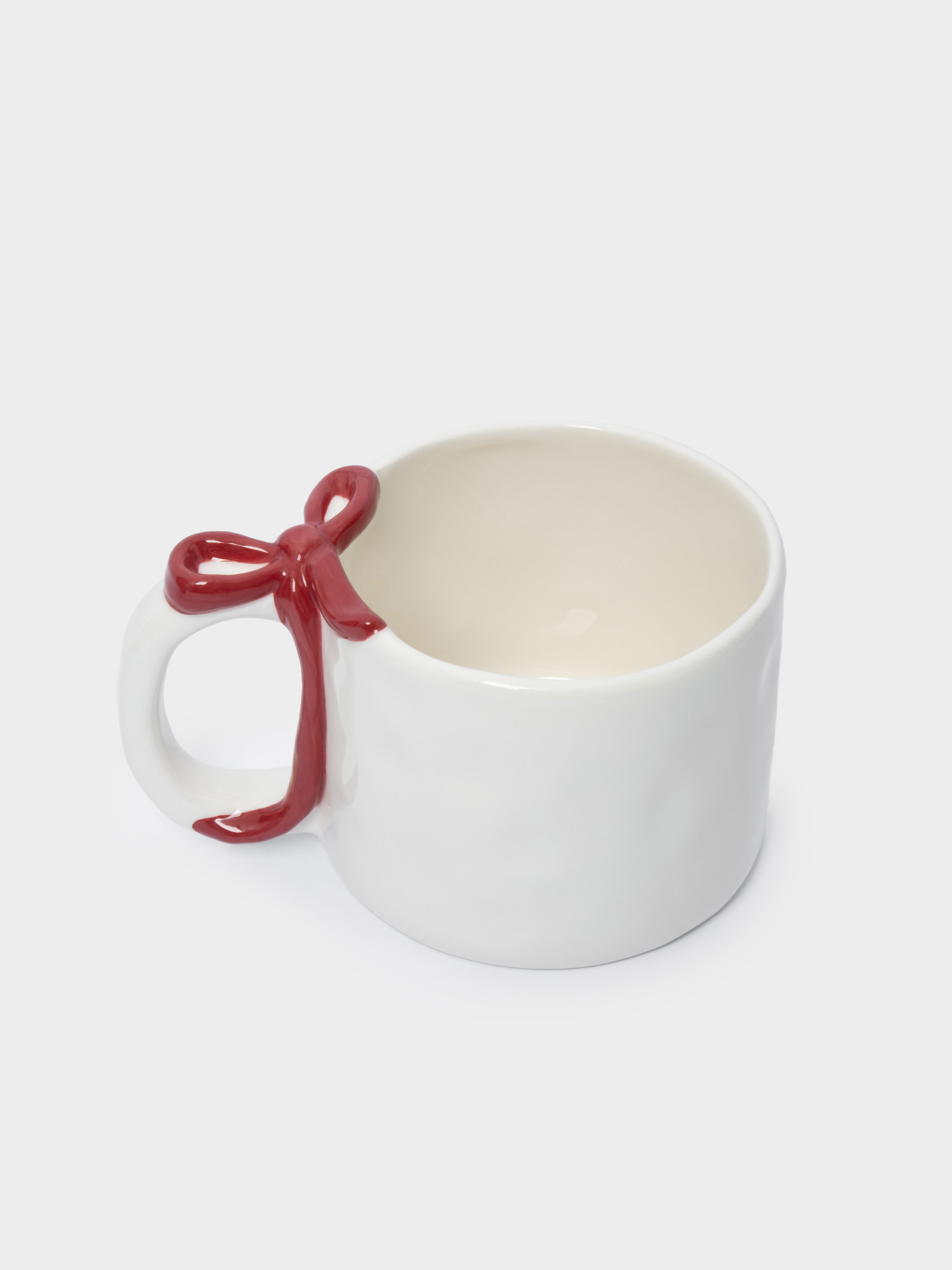 Кружка, 400 мл, керамика, молочно-красная, Бант