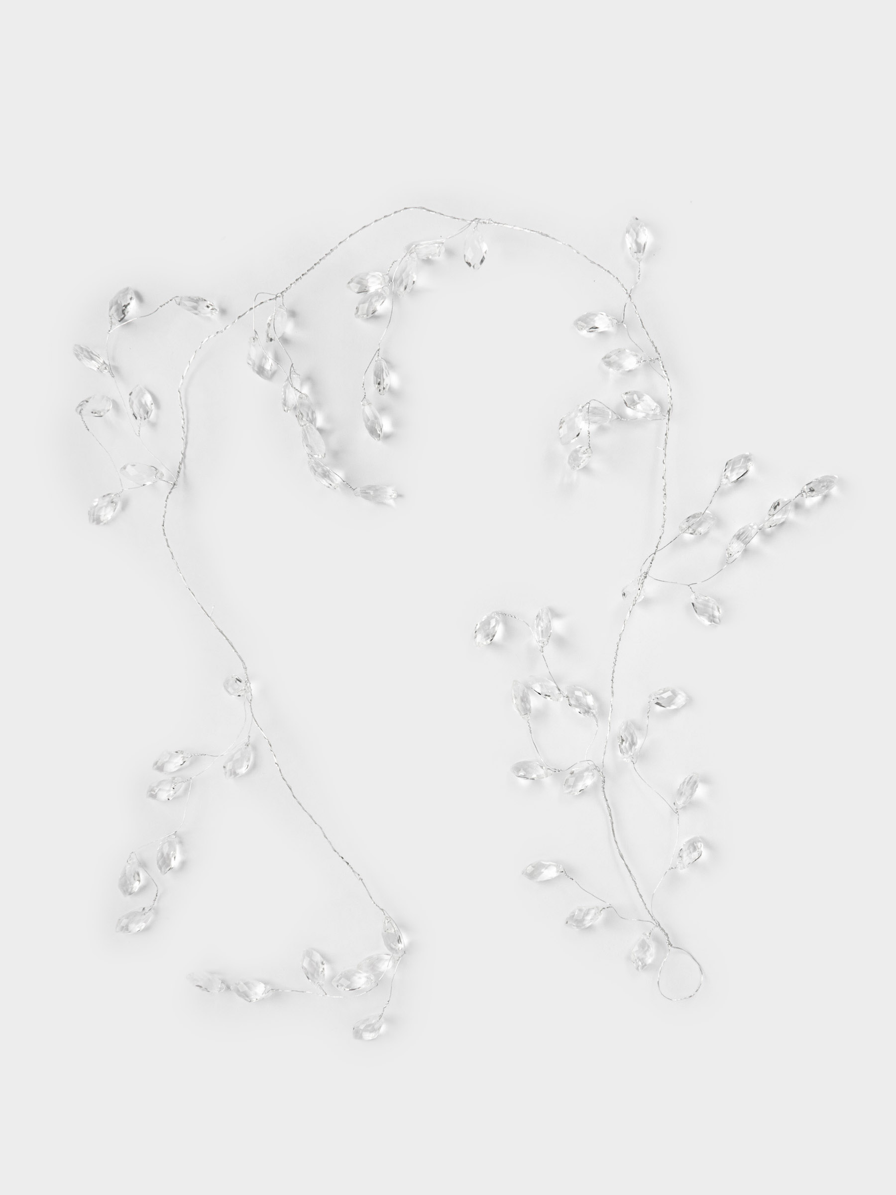 Ветка-гирлянда декоративная, 1,2 м, акрил/металл, серебристая, Кристаллы, Event