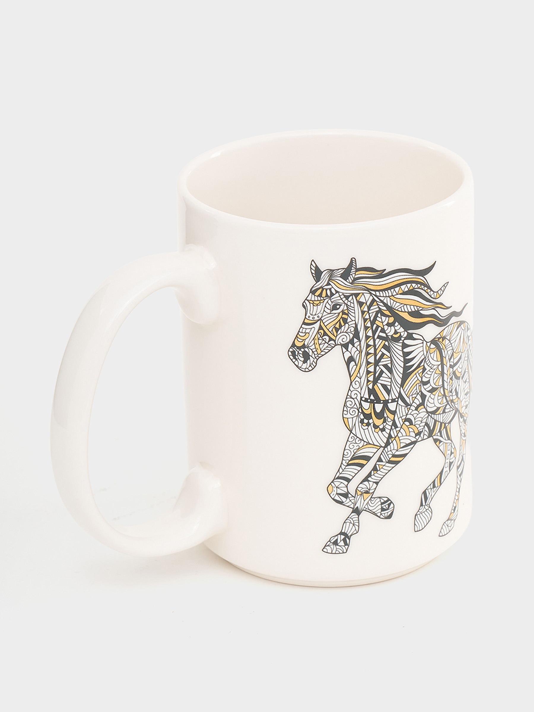 Кружка, 500 мл, фарфор N, белая, Лошадь, Wild