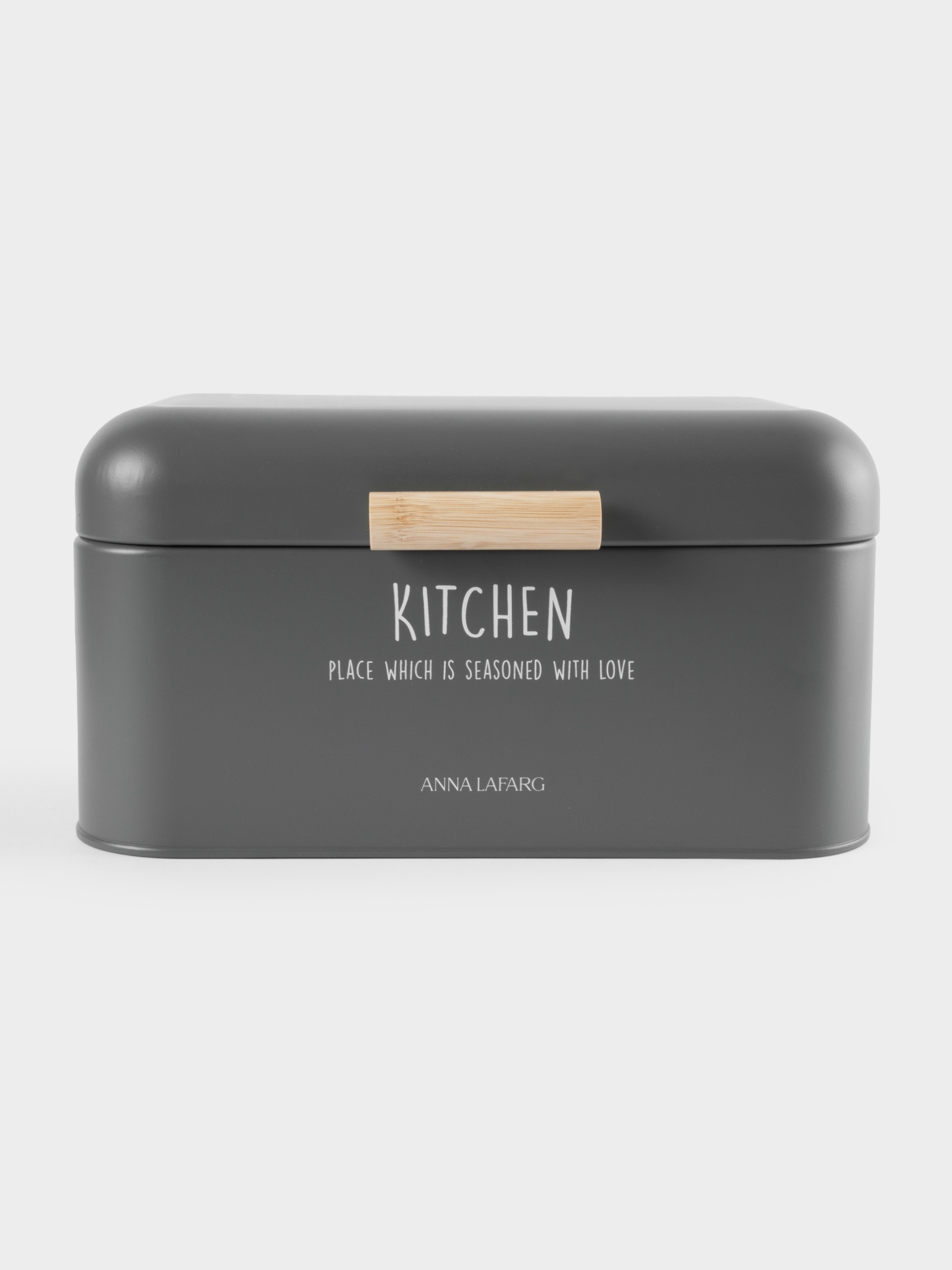 Хлебница, 30х17х18 см, металл/дерево, прямоугольная, графитовая, Local