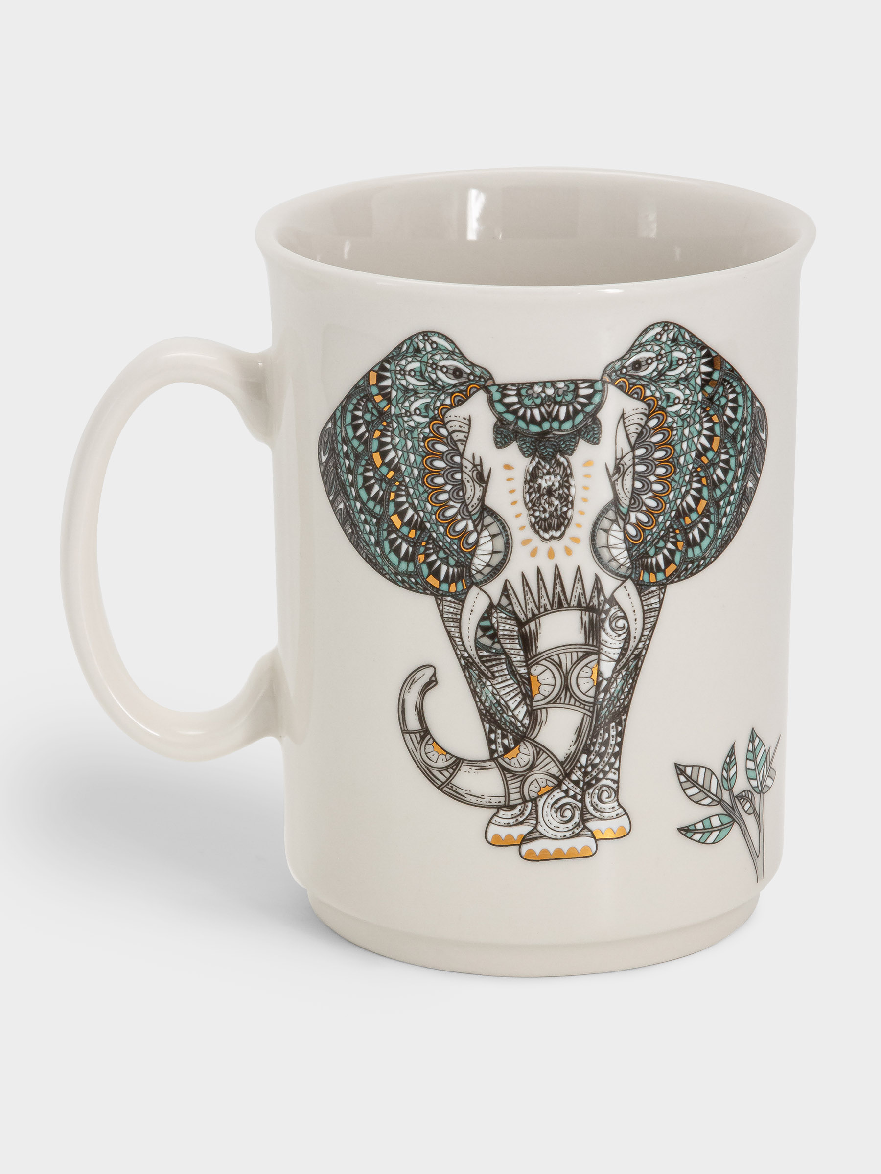 Кружка, 415 мл, фарфор N, белая, Слон, Wild
