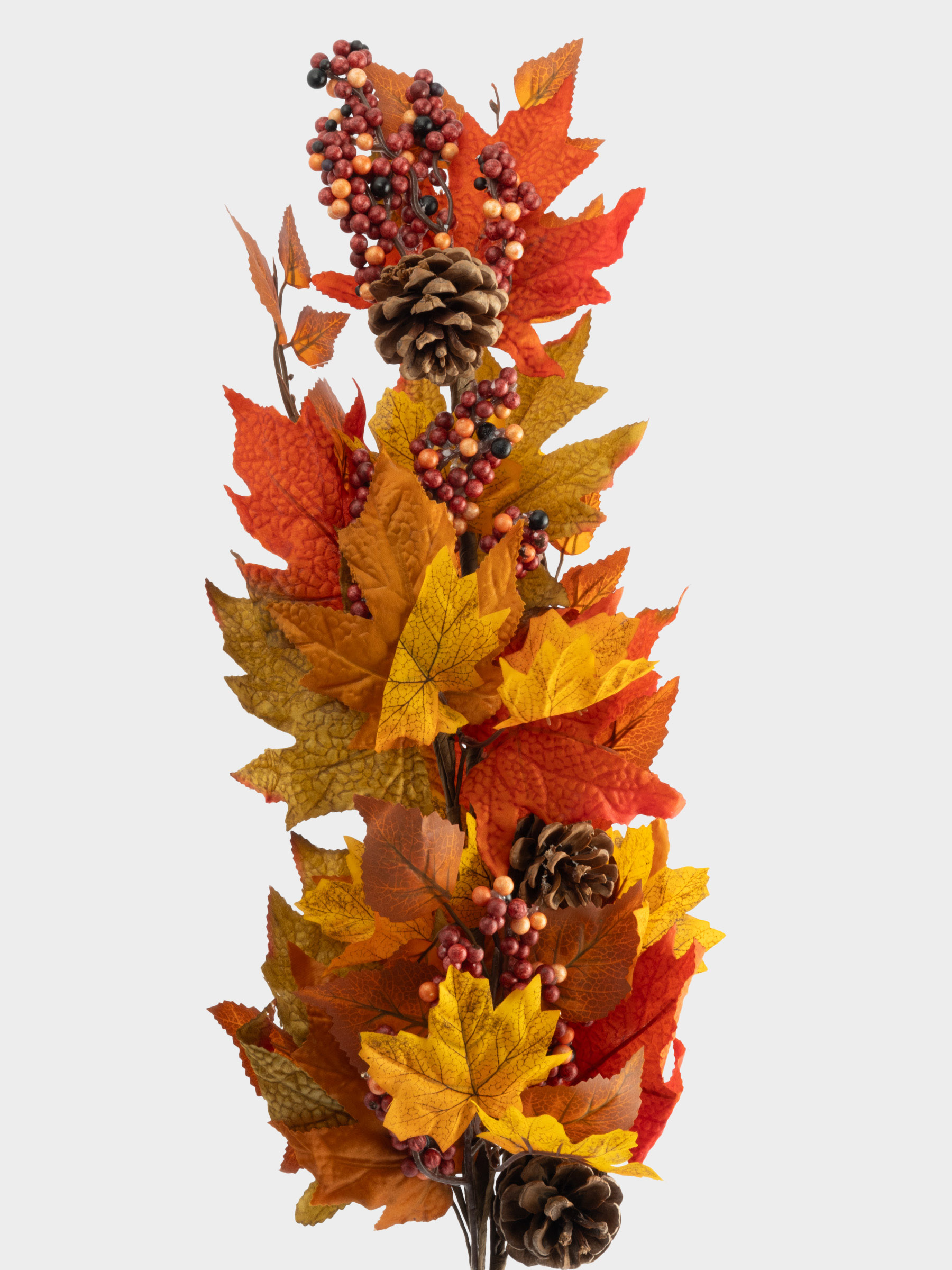 Ветка декоративная, 80 см, полиэстер/пенопласт, Осенние листья, Bright pumpkin