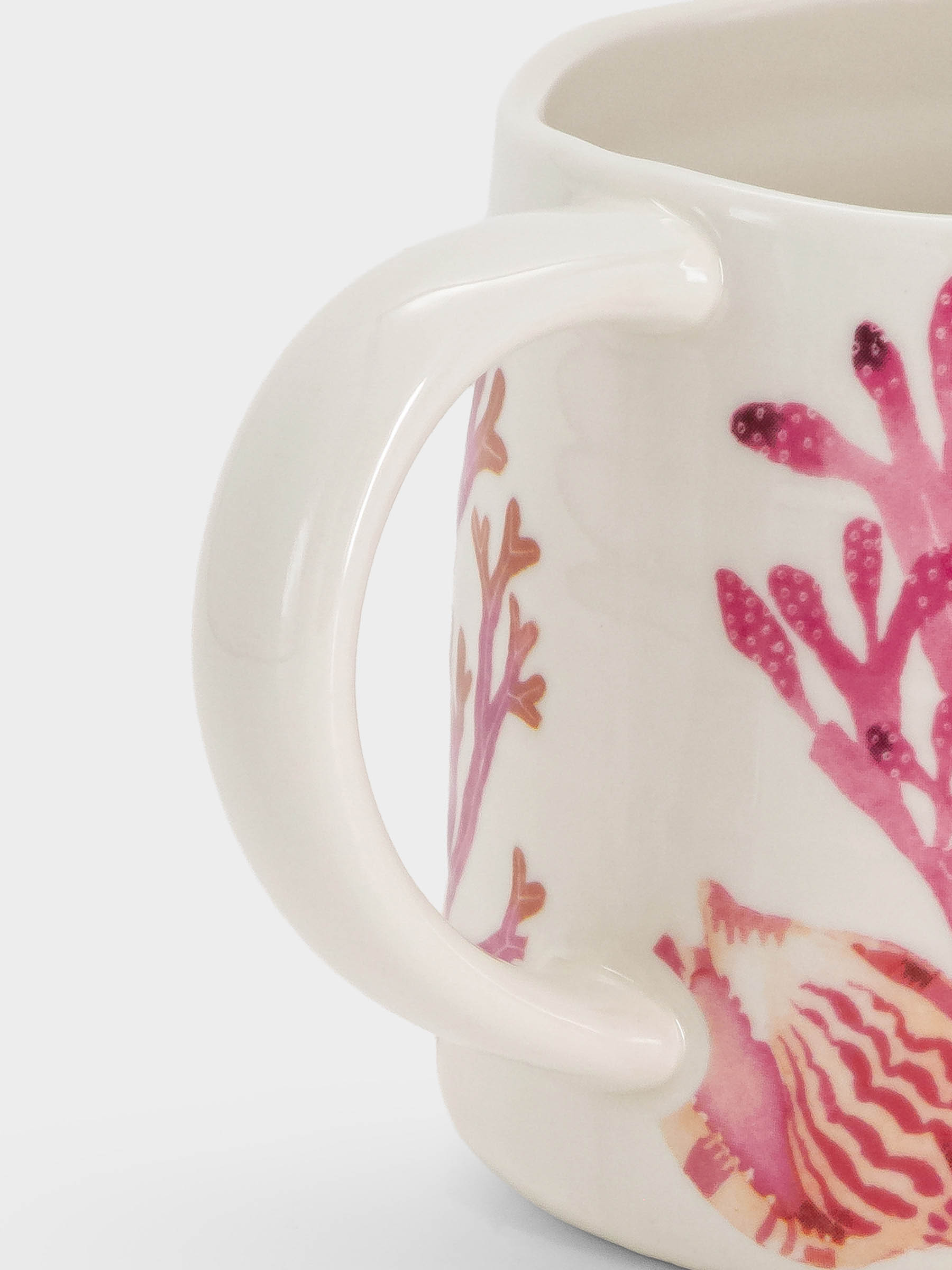 Кружка, 380 мл, фарфор P, белая/розовая, Морская жизнь, Ocean Life