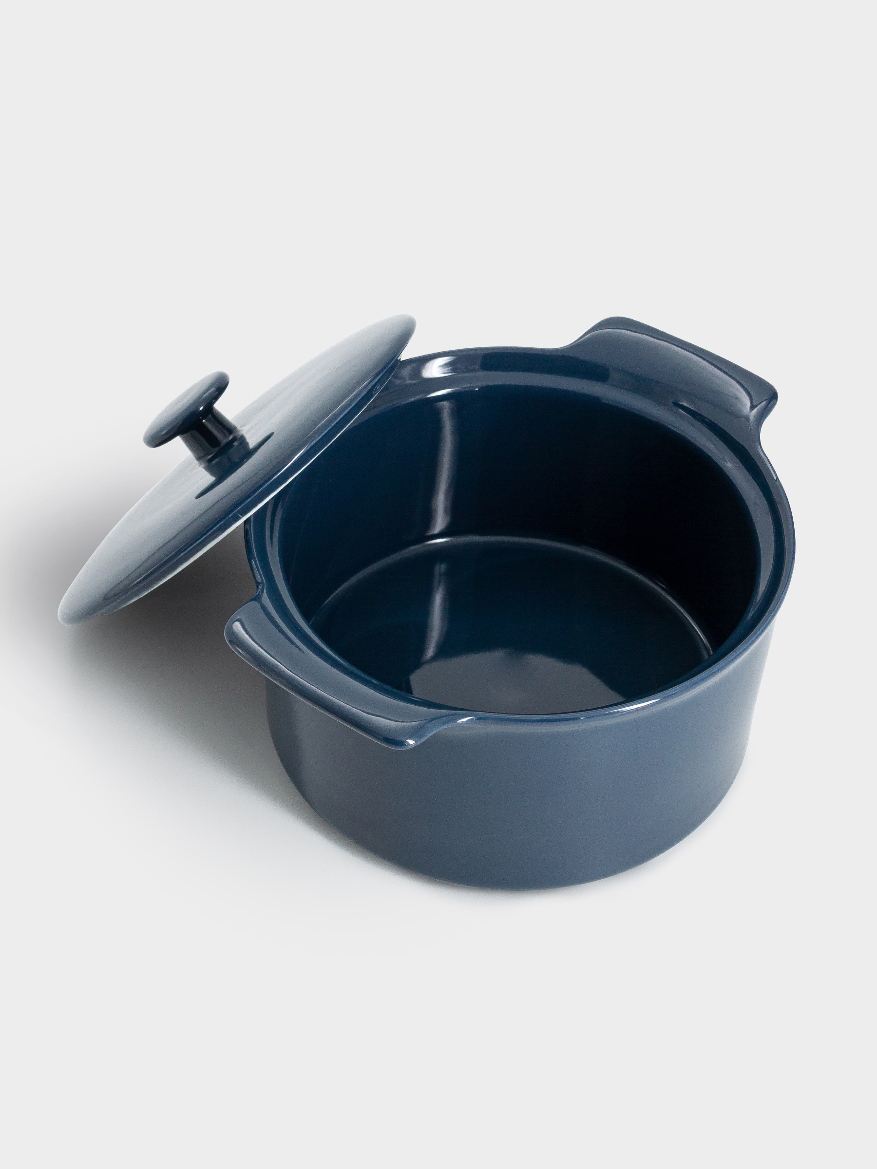 Кастрюля, 1,3 л, с крышкой, фарфор P, синяя, Indulgence