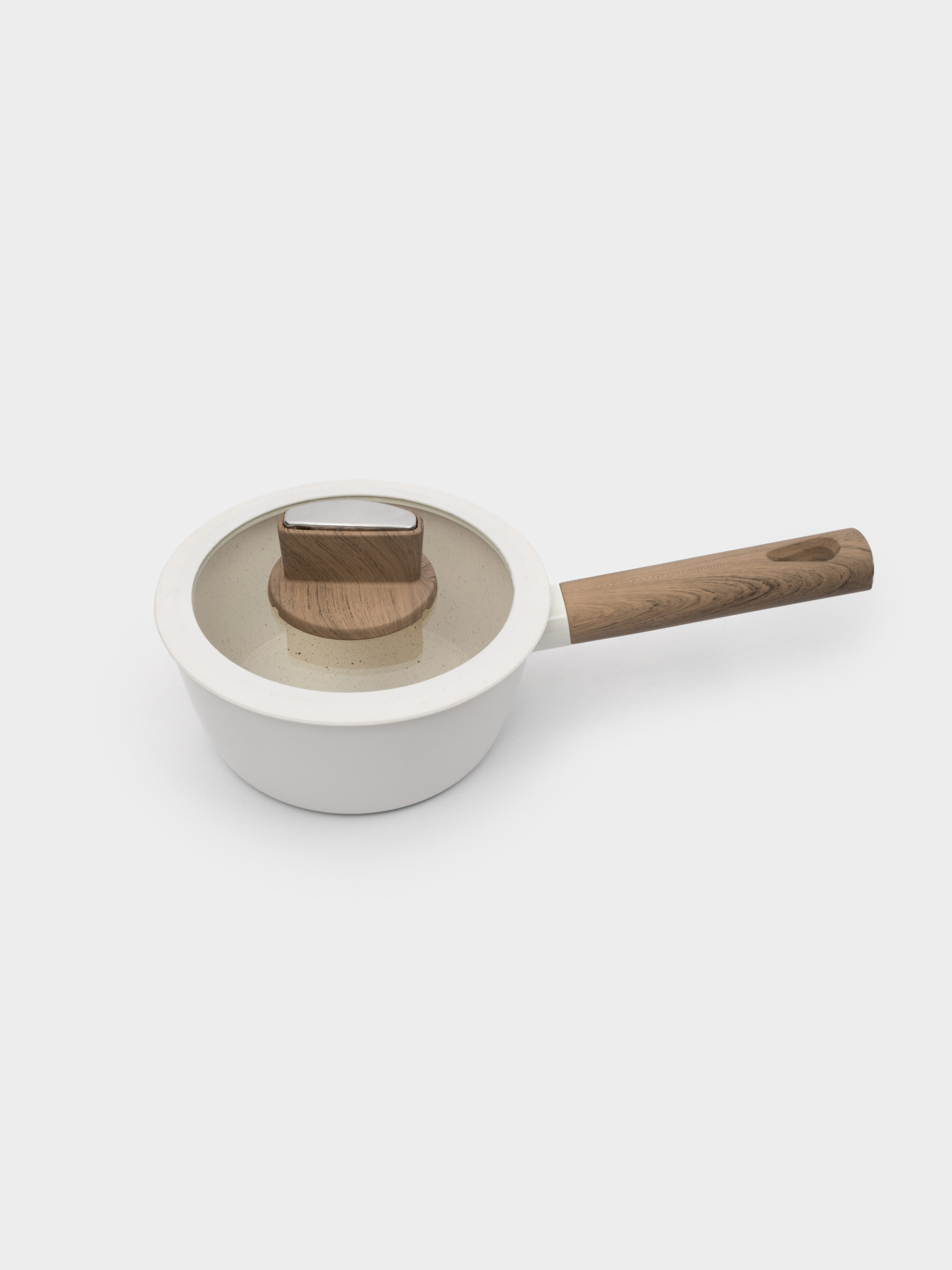 Ковш, 16 см, 1,2 л, с крышкой, с покрытием, алюминий, молочный, Palisander