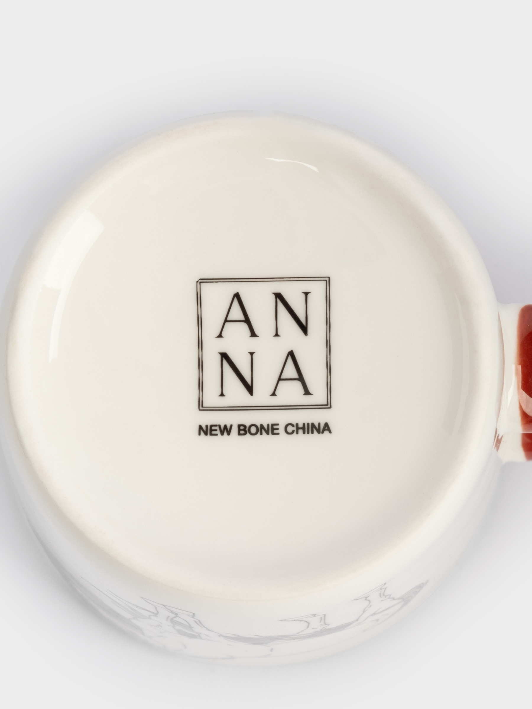 Кружка, 420 мл, фарфор N, бело-бордовая, Лошадь, Horse