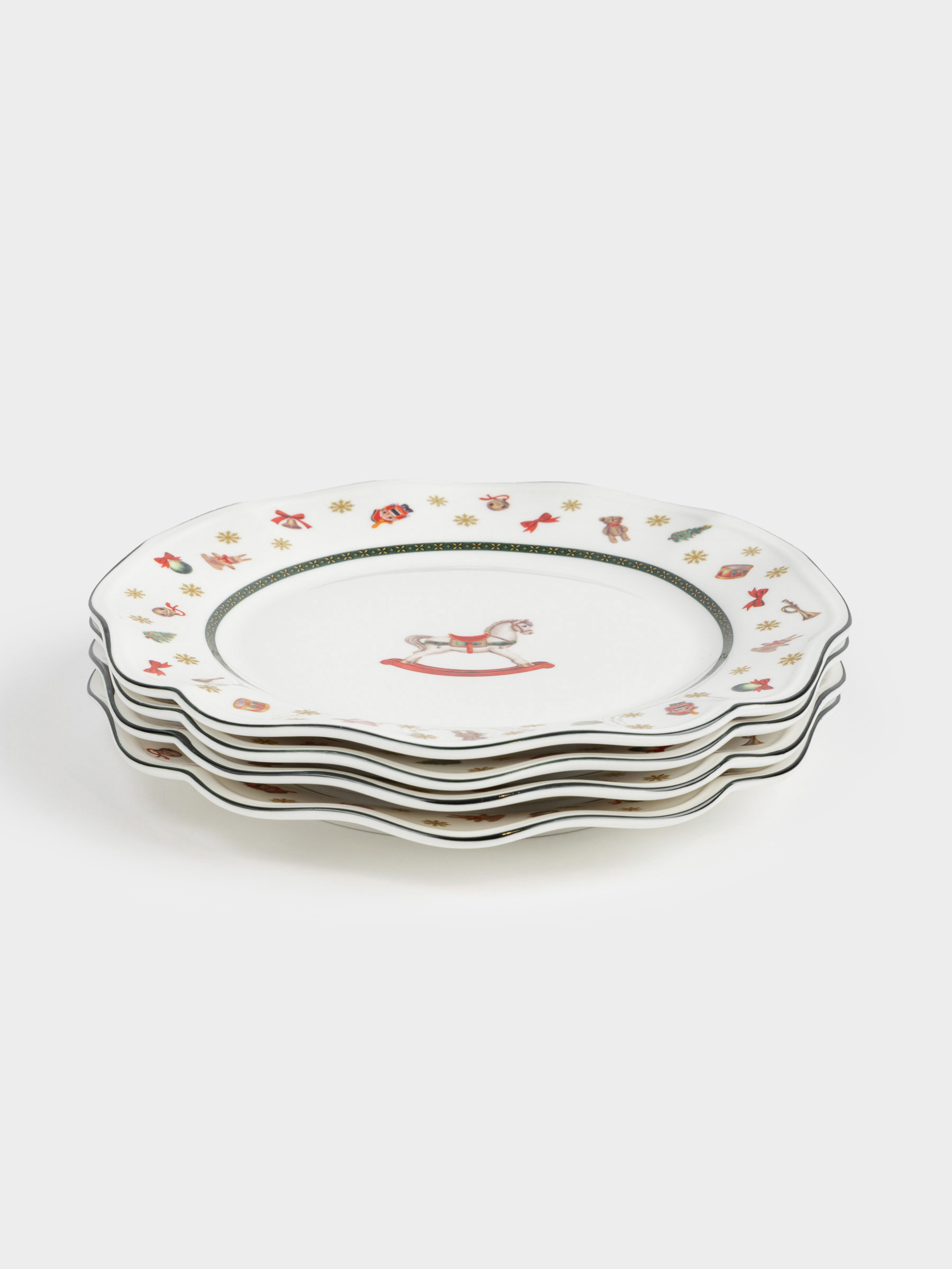 Тарелка закусочная, 4 шт, 19 см, фарфор N, белая, Лошадка, Miracle