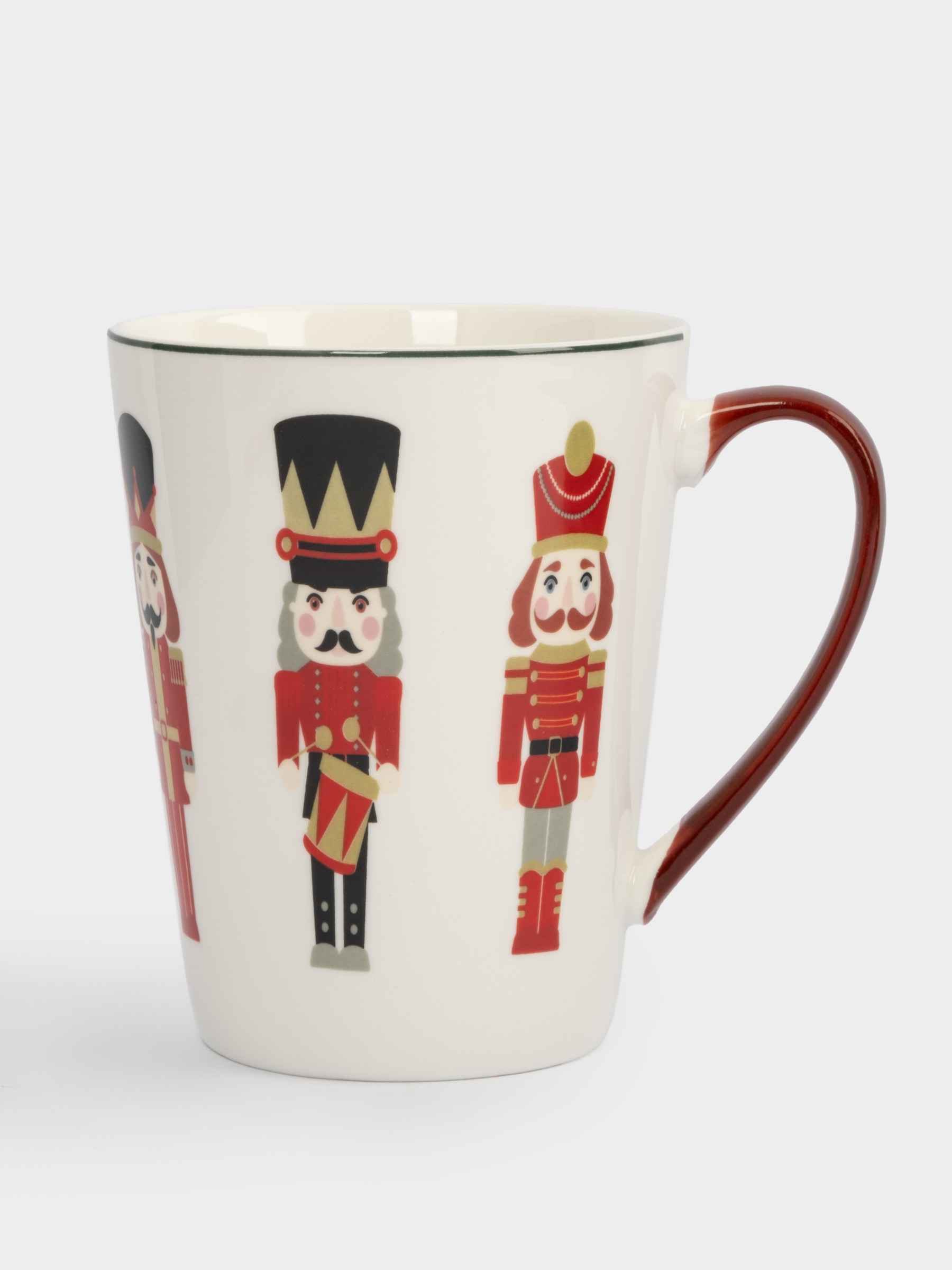 Кружка, 420 мл, фарфор N, бело-бордовая, Щелкунчики, Nutcracker