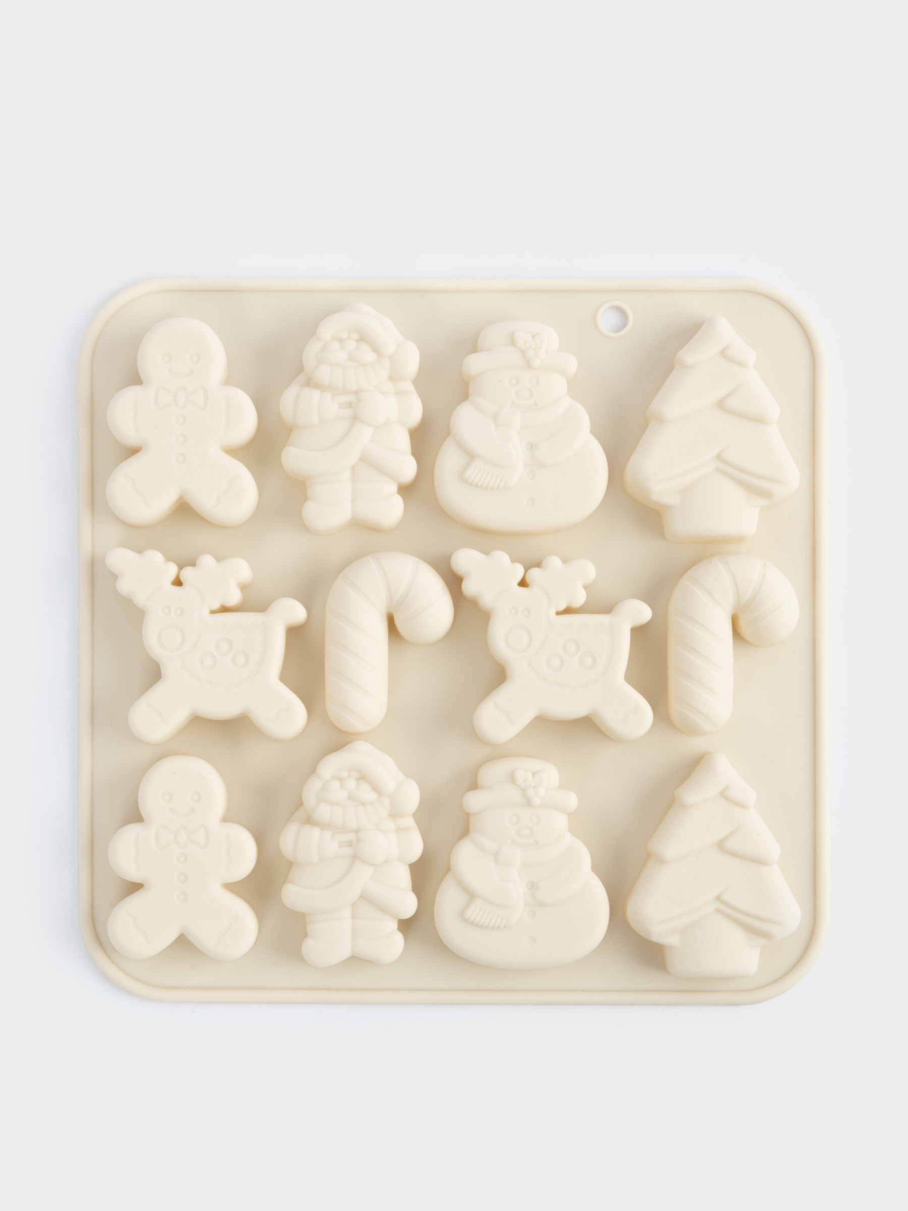 Форма для льда и шоколада, 16х16 см, 12 отд, силикон, молочная, Новый год, Muffin