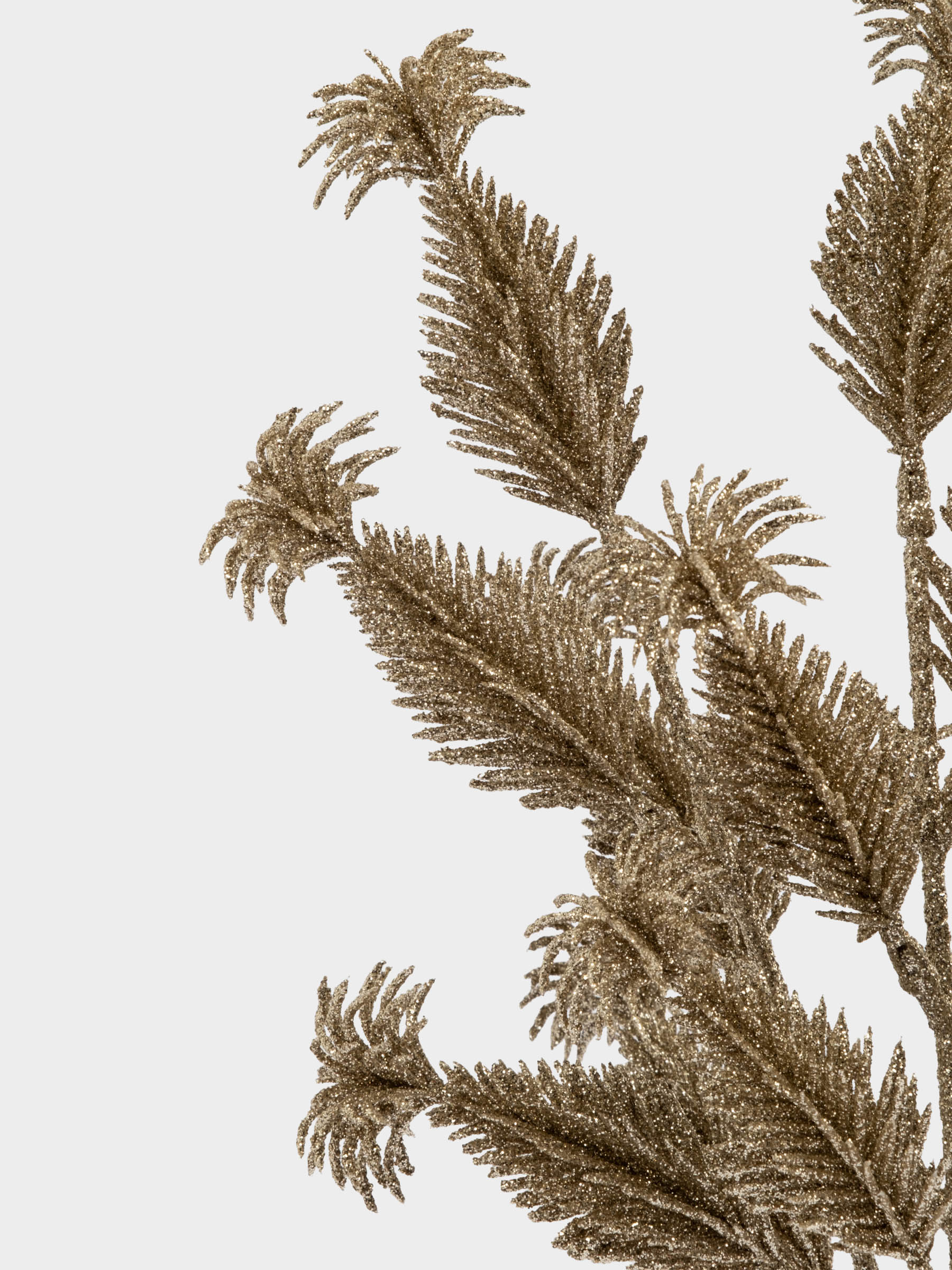 Ветка декоративная, 30 см, пластик/бумага, шампань, Пушистая ветка, Interior gold