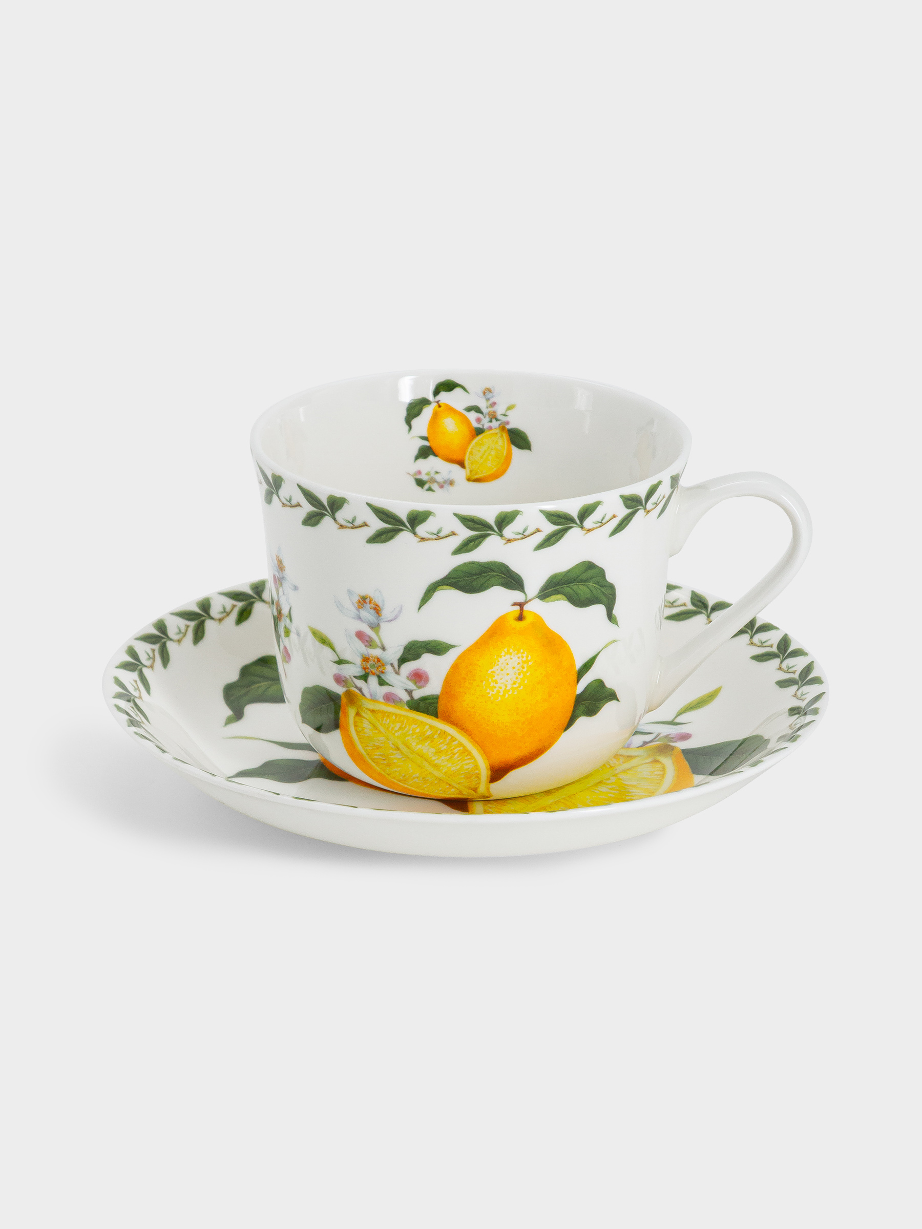 Пара чайная, 1 перс, 2 пр, 480 мл, фарфор F, белая, Лимон, Orchard Fruits