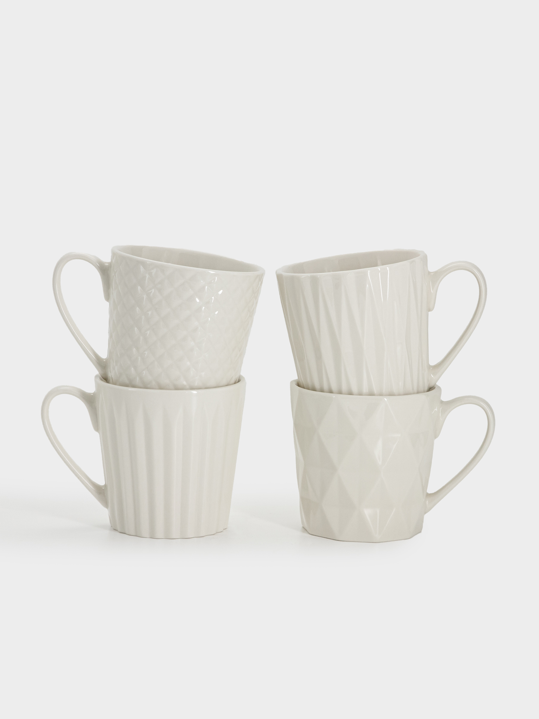 Набор кружек, 4 пр, 380 мл, белые, Nova