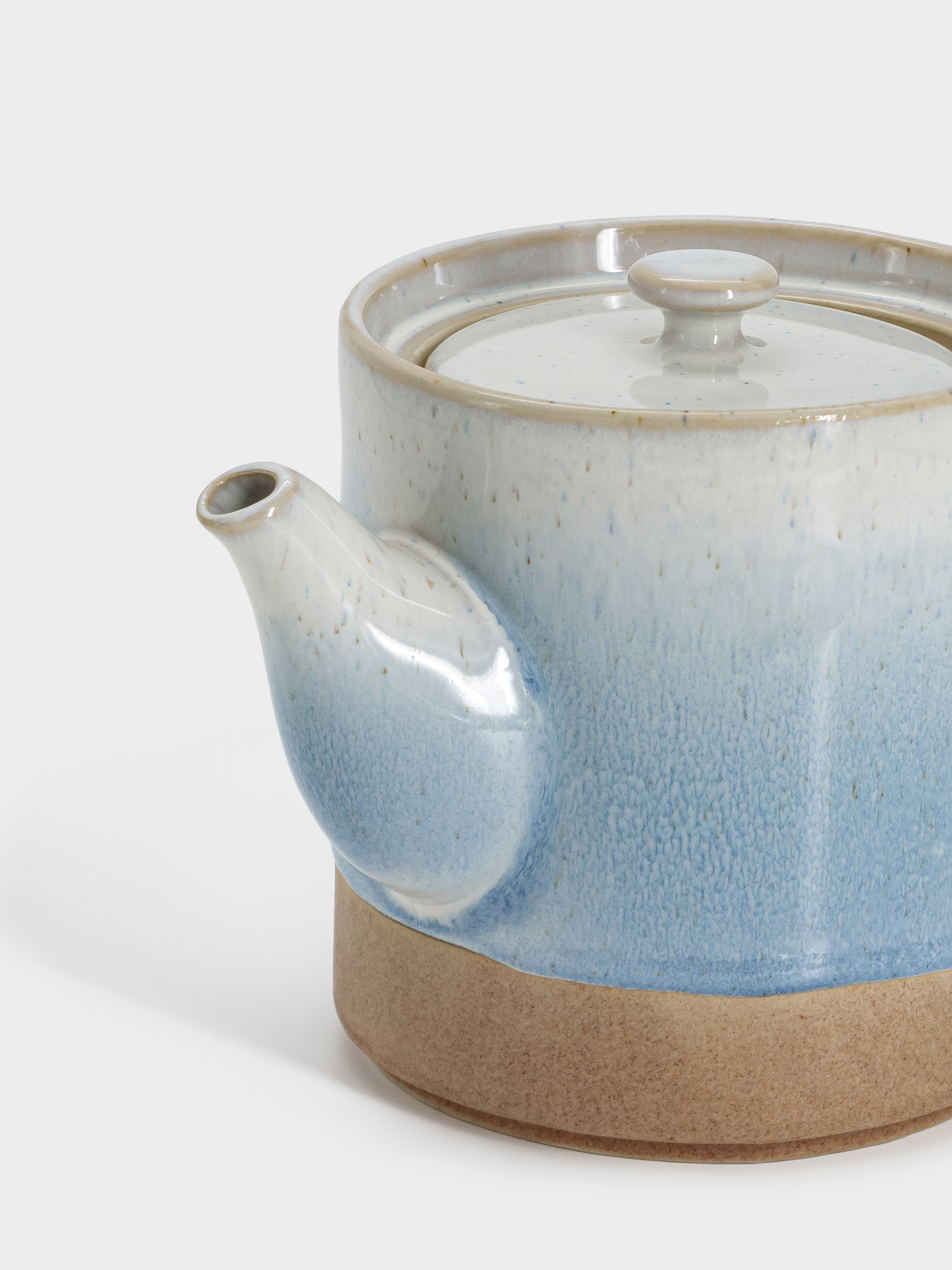 Чайник заварочный, 800 мл, керамика, бежево-голубой, в крапинку, Azurro