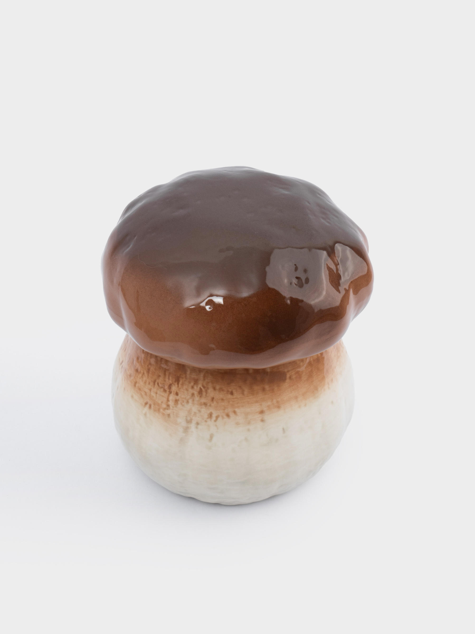 Емкость для хранения, 14x16 см, 780 мл, керамика, молочно-коричневая, Гриб, Autumn forest