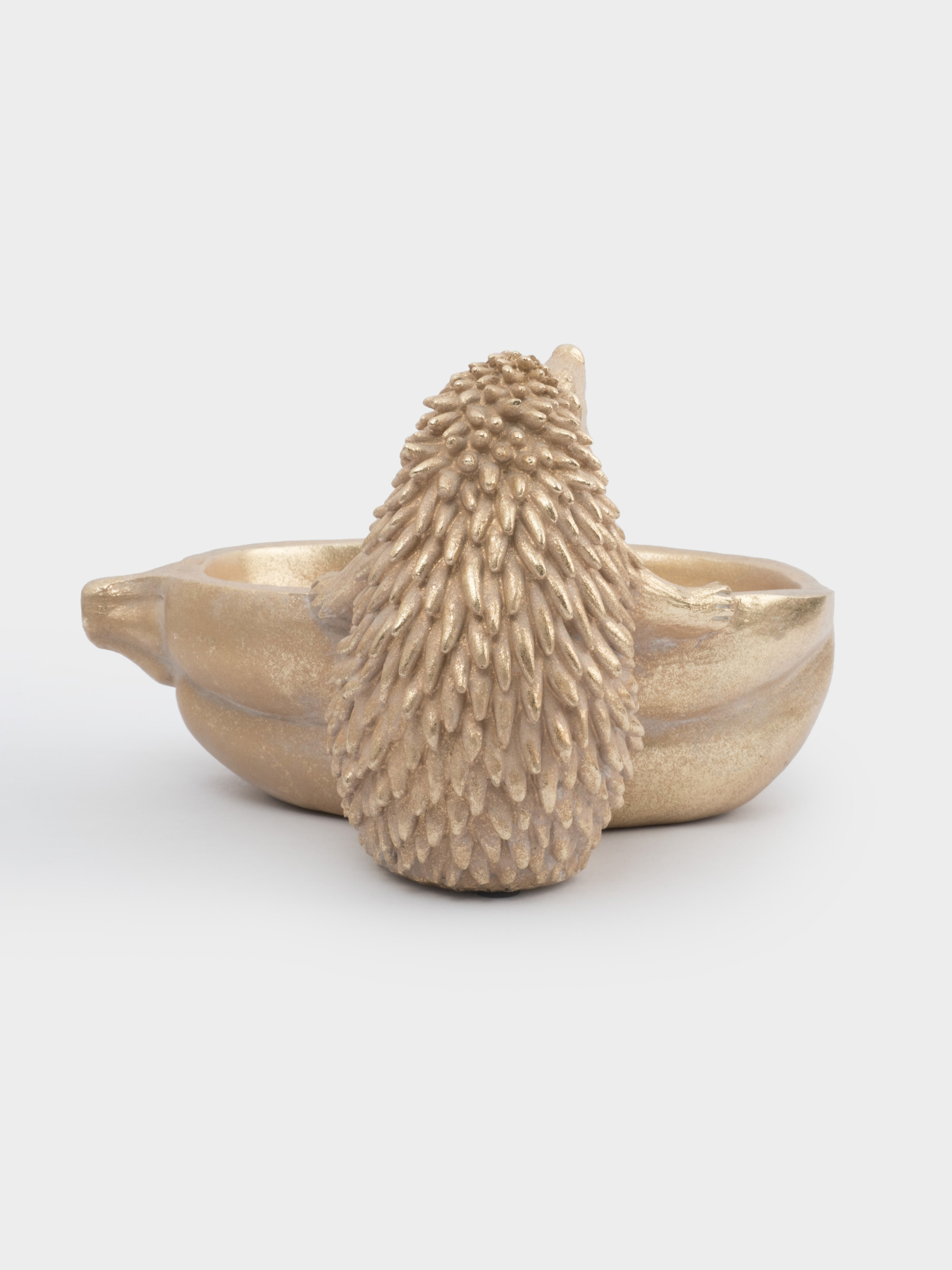 Конфетница, 20х18 см, полирезин, золотистая, Еж с тыквой, Light pumpkin