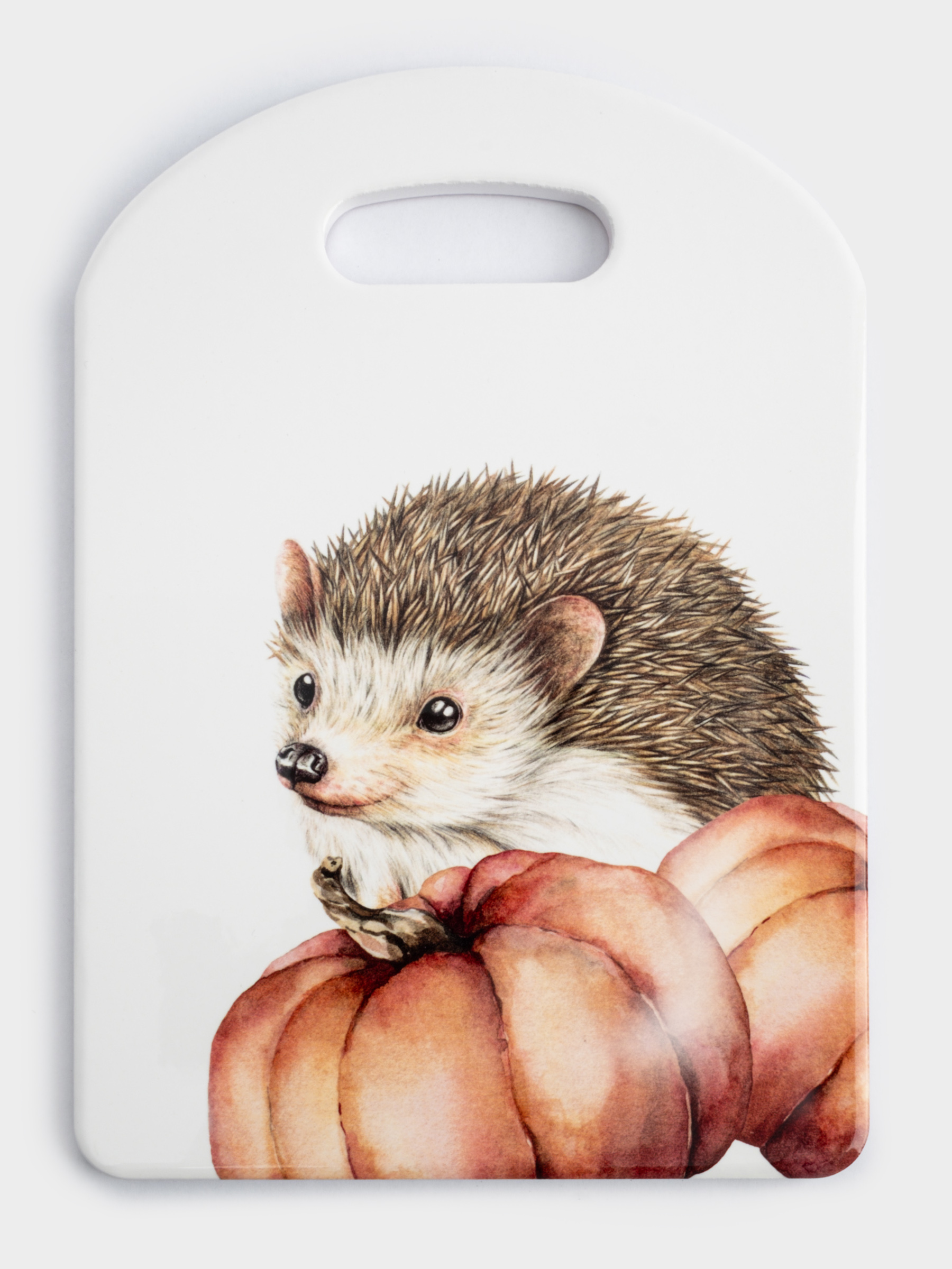 Подставка под горячее, 24х17 см, керамика/пробка, белая, Еж Autumn forest