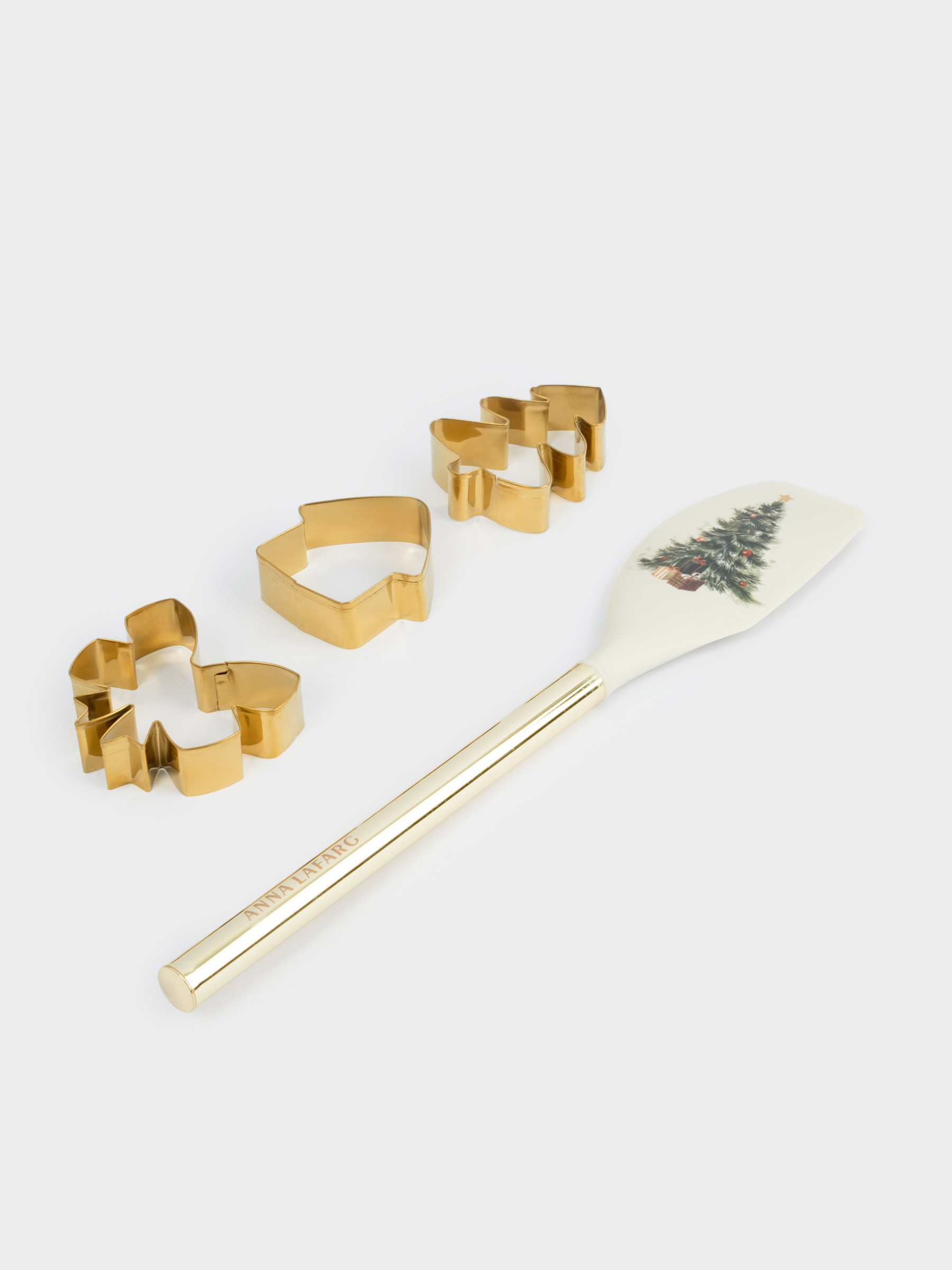 Набор для выпечки, 4 пр, лопатка/формы, силикон/сталь, молочно-золотистый, Townlet