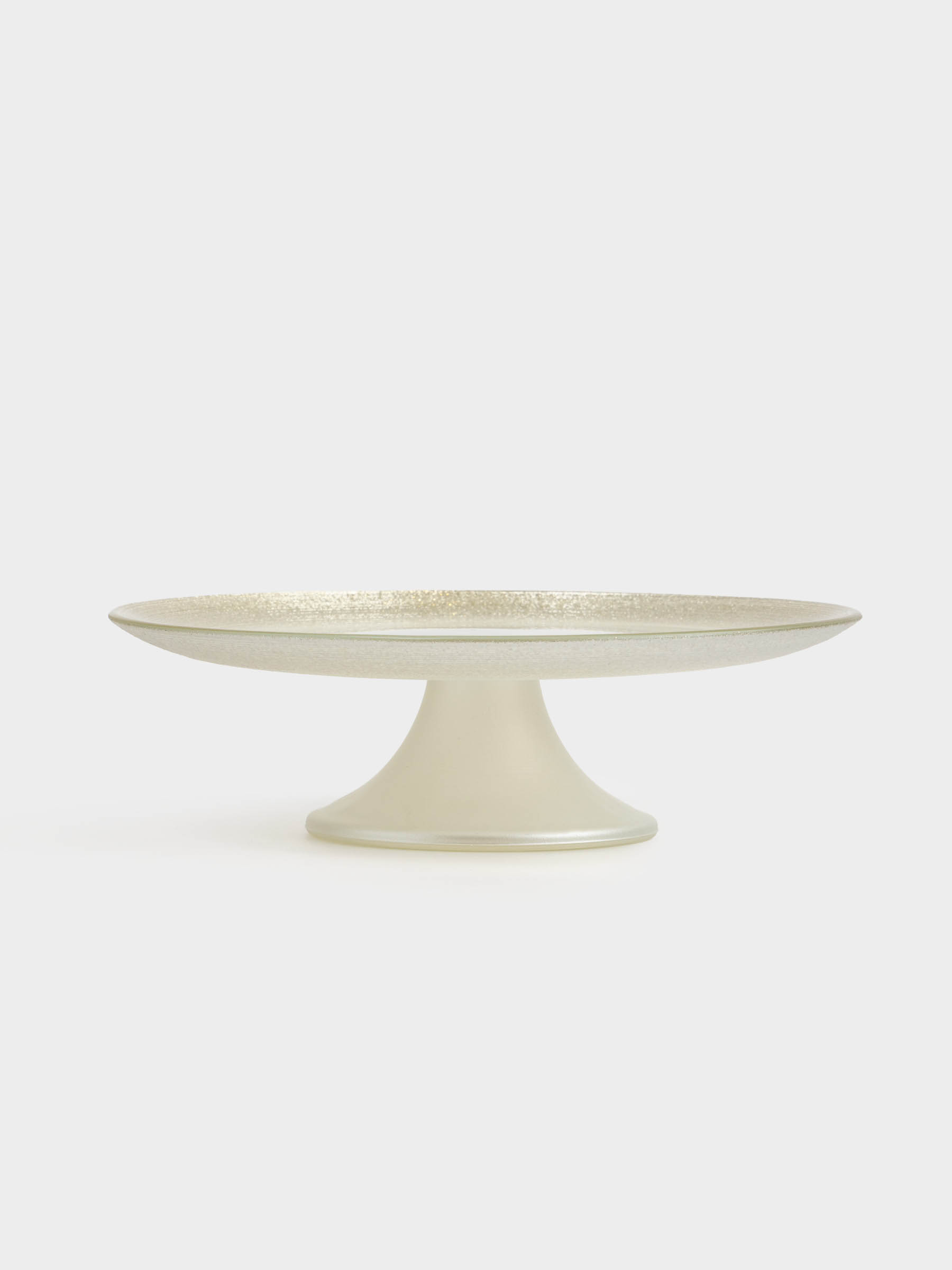 Блюдо на ножке, 21х7 см, стекло, молочное/шампань, Marbella