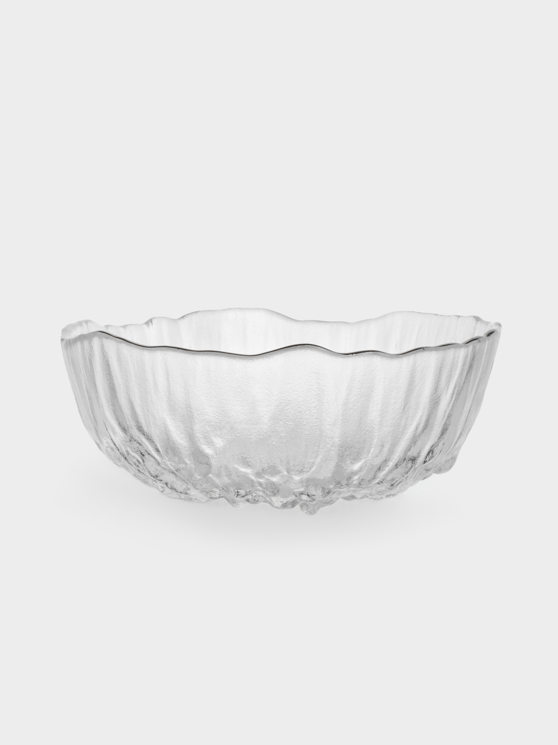 Салатник, 15х6 см, 520 мл, стекло, с серебристым кантом, мятая фактура, Pianо