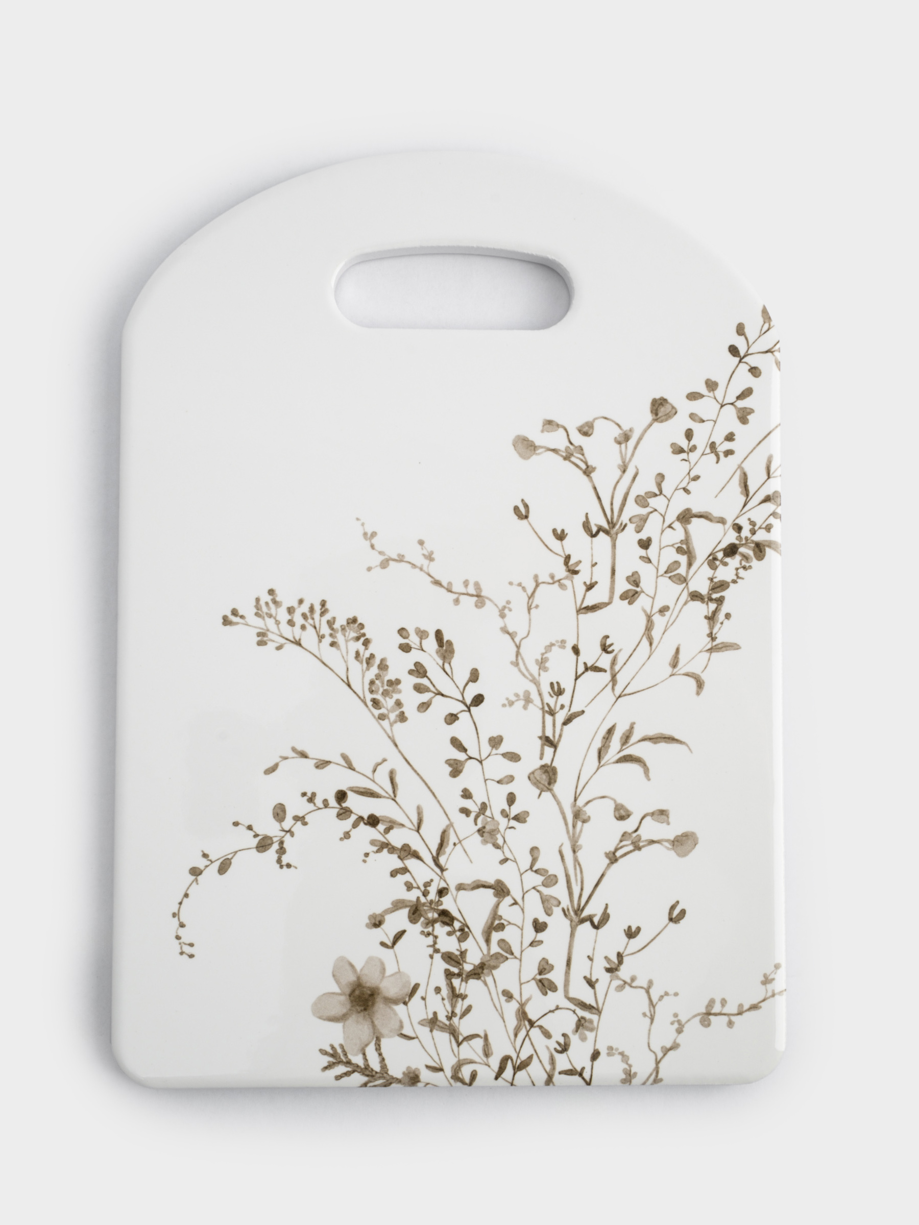 Подставка под горячее, 24х17 см, керамика/пробка, белая, Осенние цветы, Florance