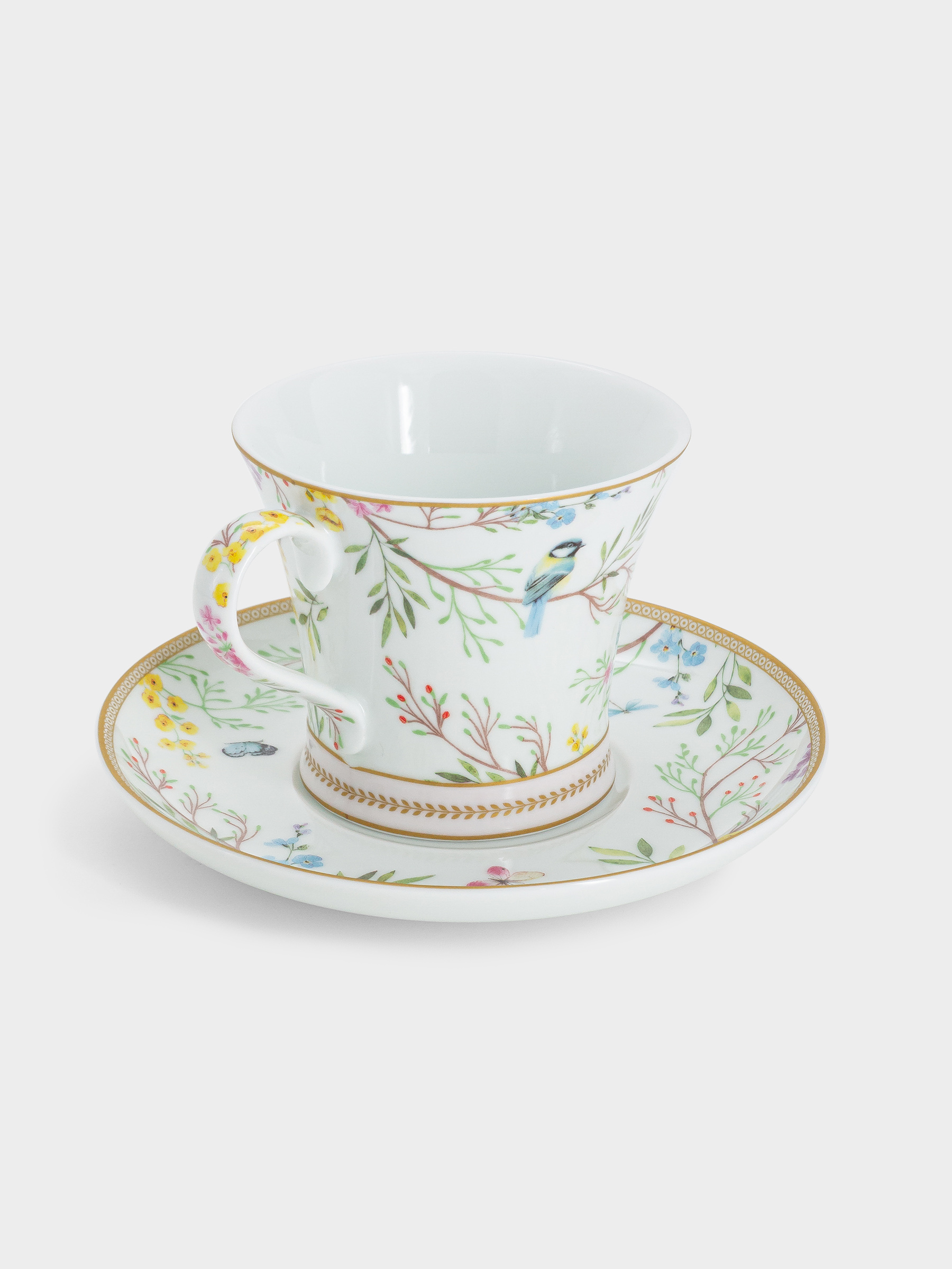 Чашка с блюдцем, 200 мл, Пение птиц