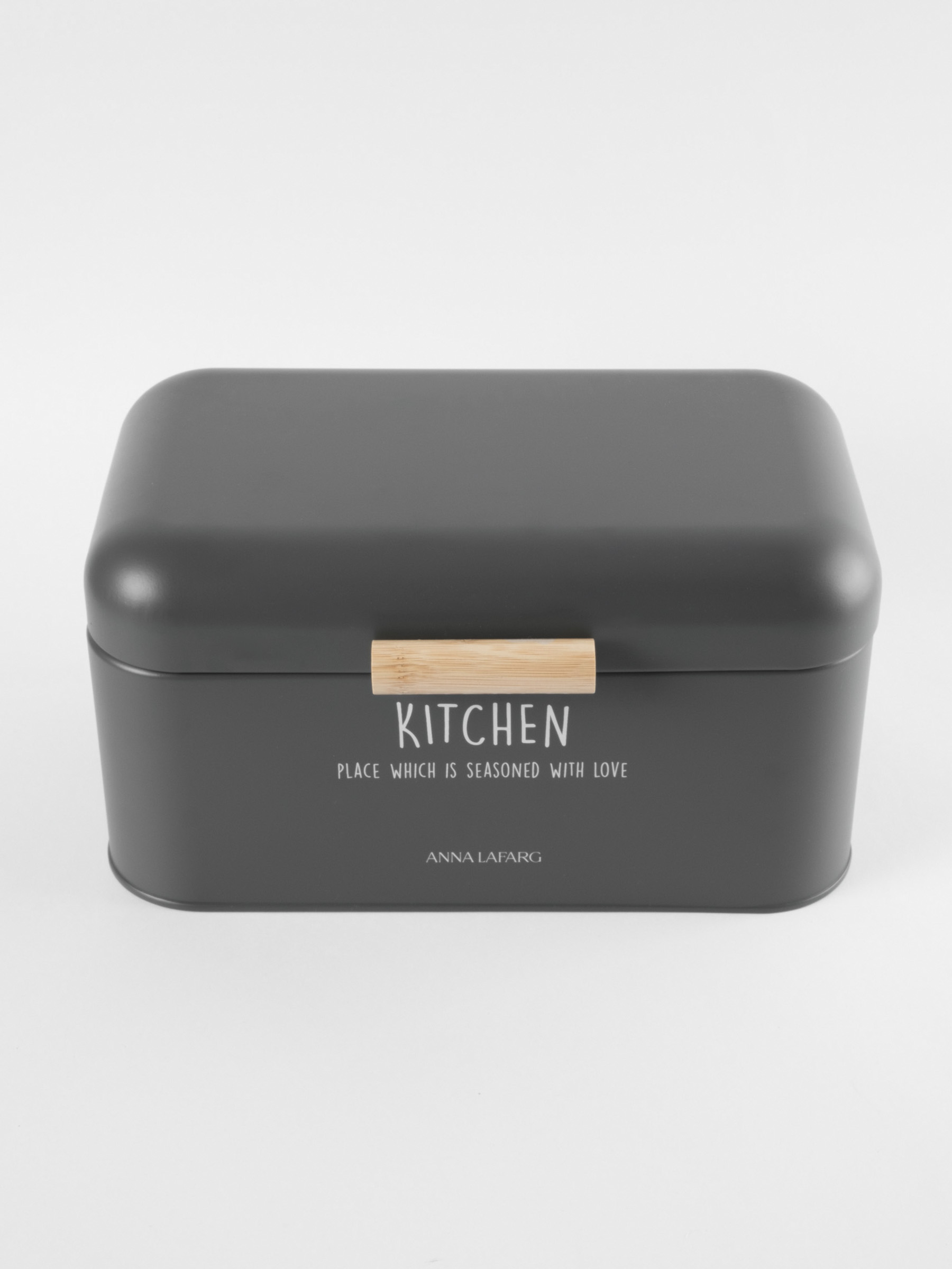 Хлебница, 30х17х18 см, металл/дерево, прямоугольная, графитовая, Local