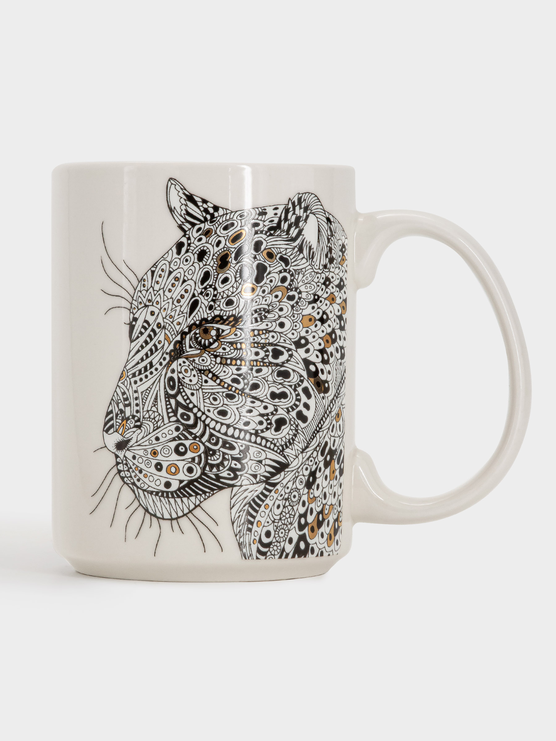 Кружка, 500 мл, фарфор N, белая, Леопард, Wild